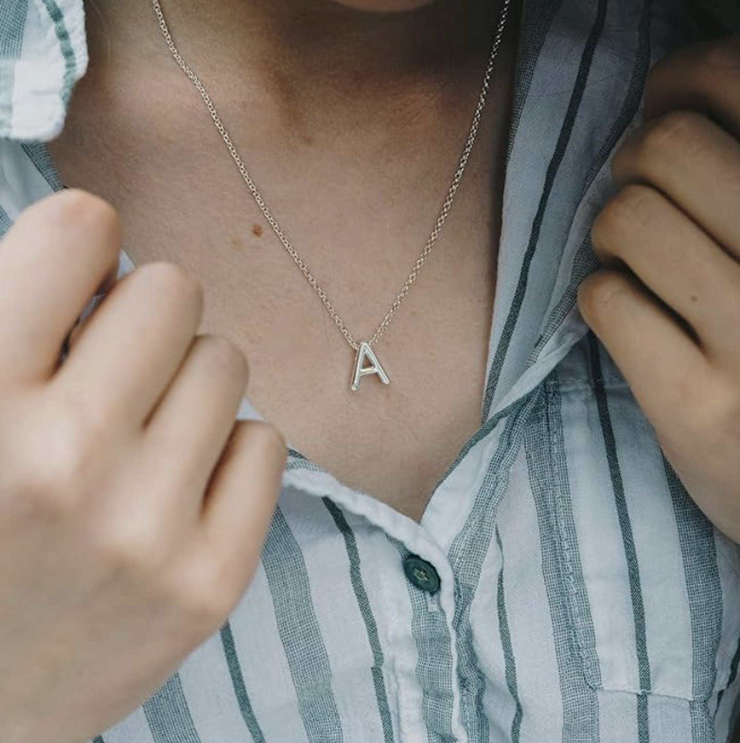 Silver plated initial necklace