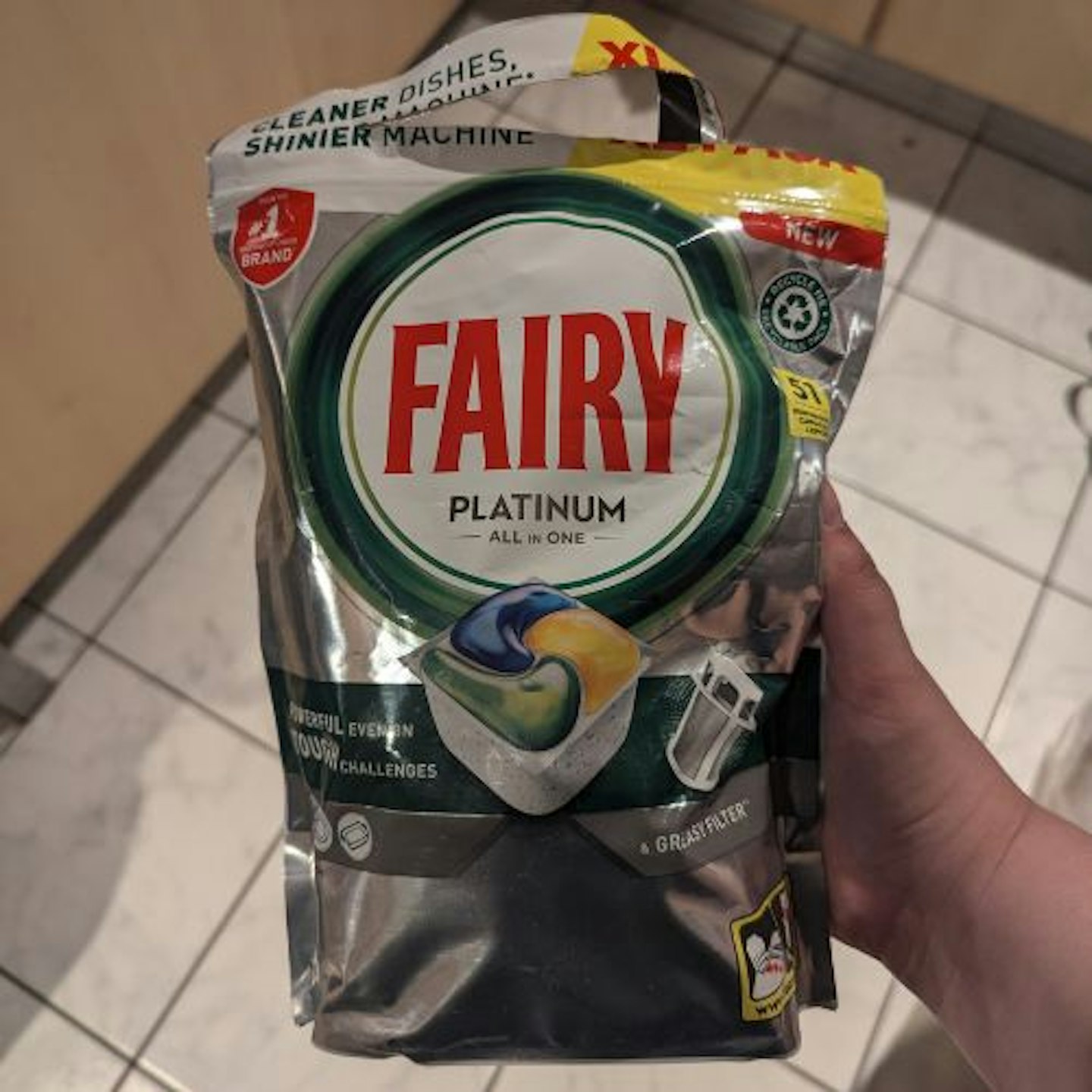 Fairy Platinum Lemon All-In-1 Dishwasher Tablets Bulk, Fairy Dishwasher Tablets Platinum, 51 Tablets