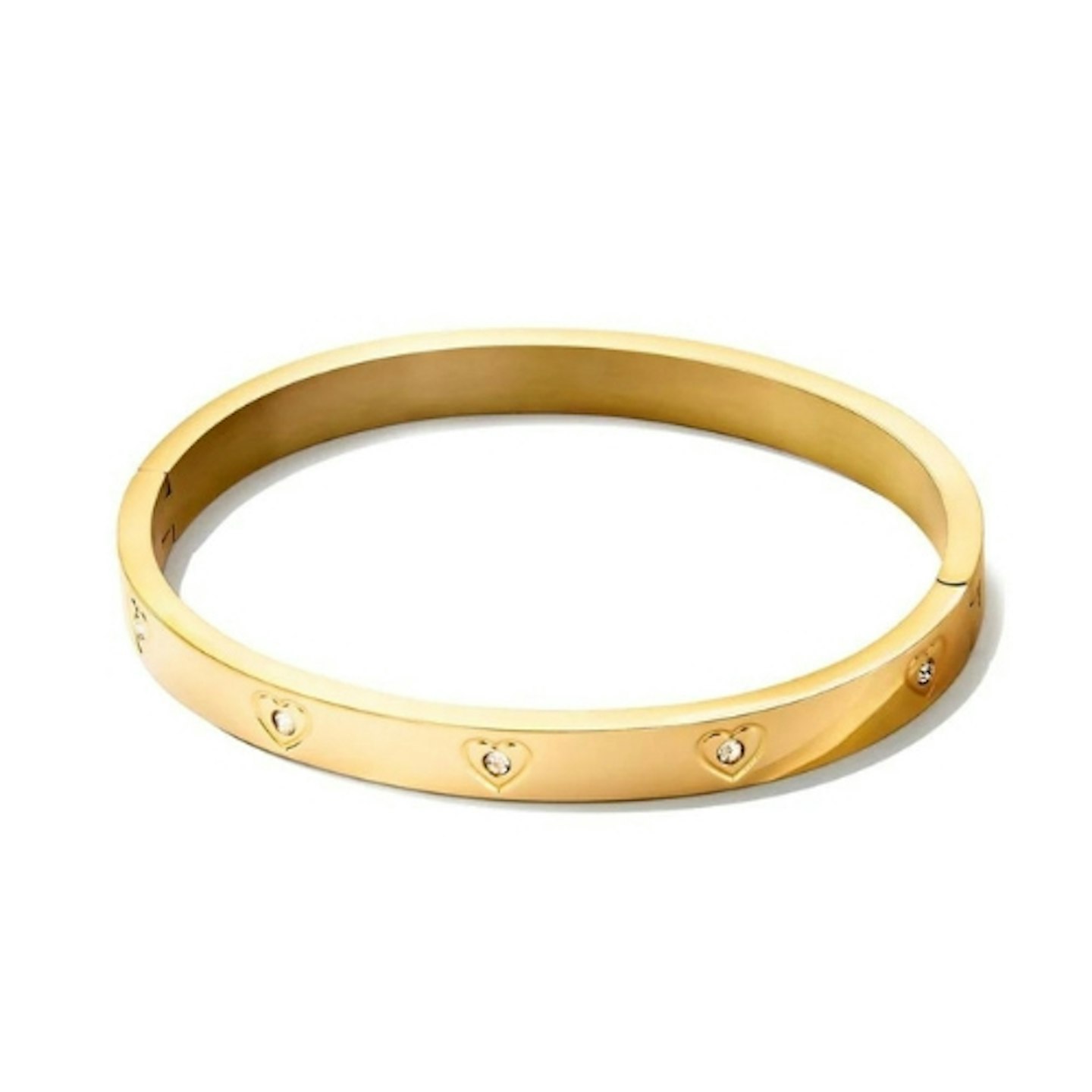 Statement Crystal Gold Heart Bangle