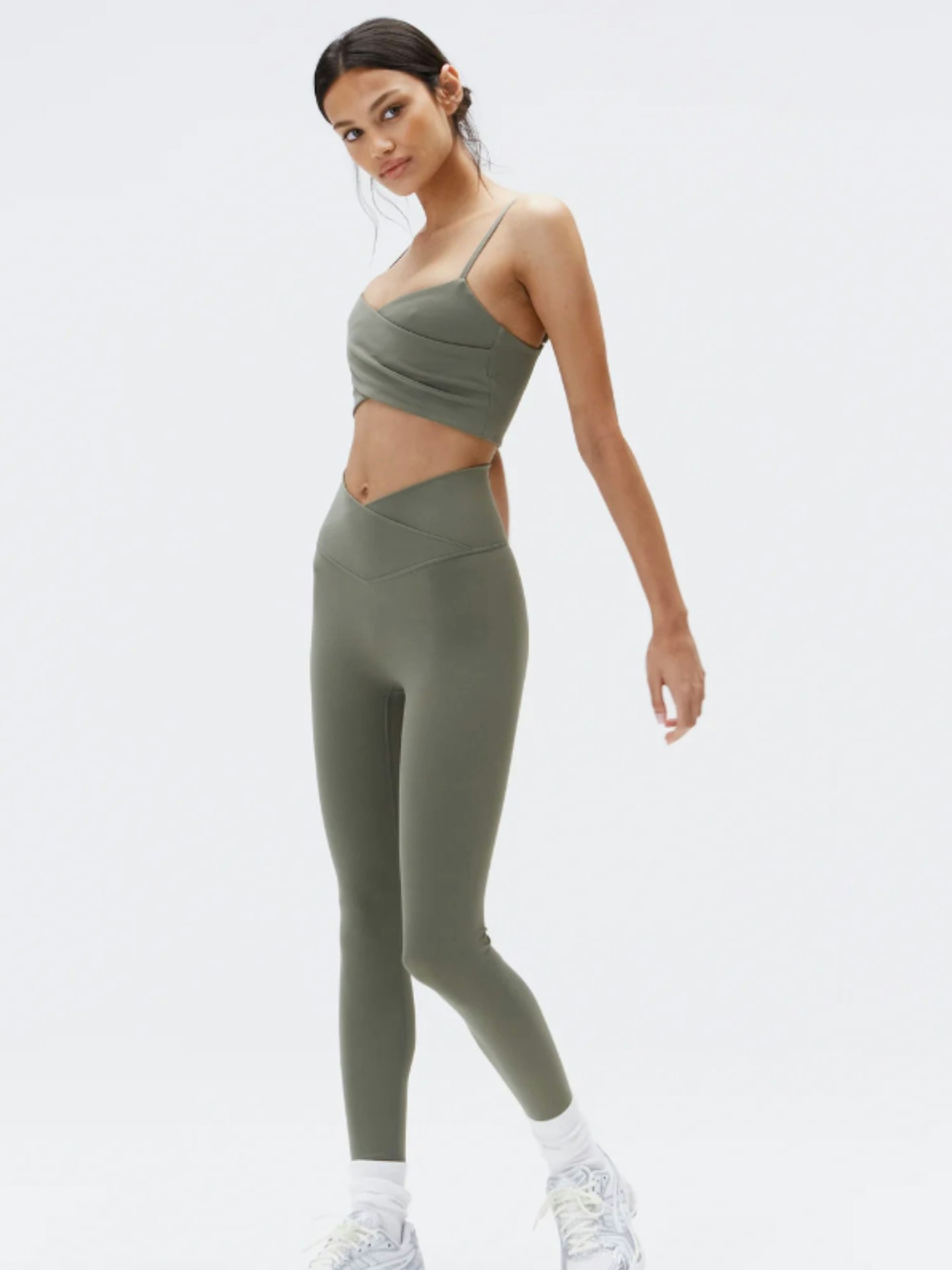 Adanola Ultimate Wrap Over Leggings - Olive Green