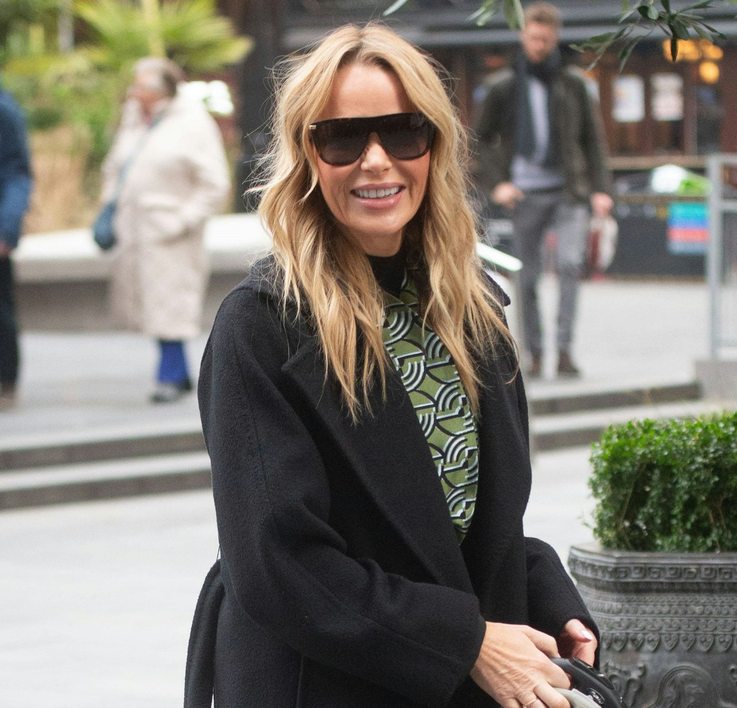 Amanda Holden walking her dog