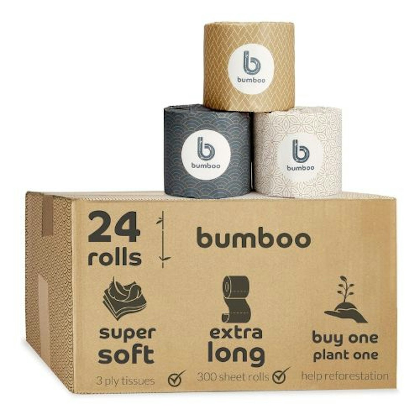 Bumboo Three-Ply Eco Toilet Roll - 24 Pack