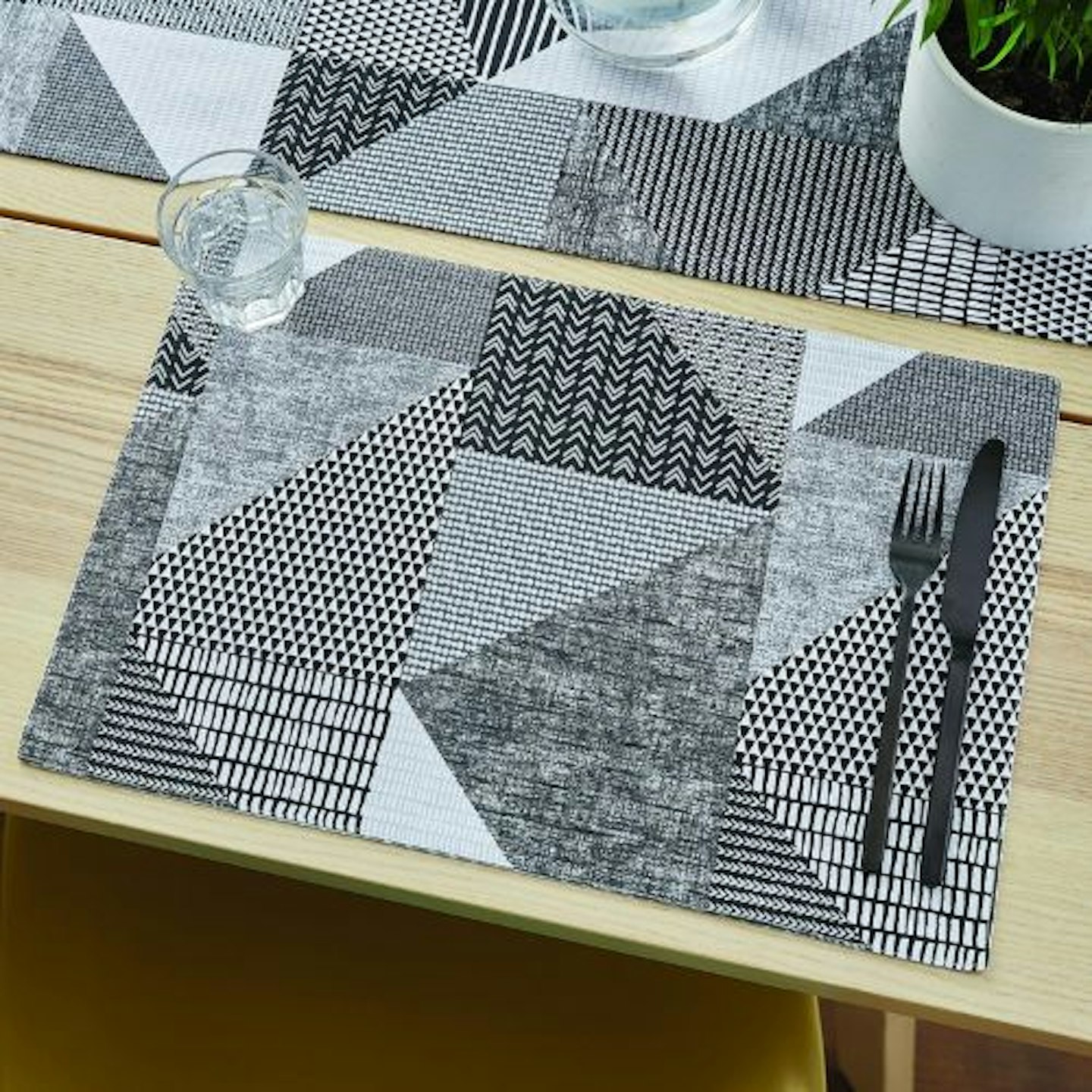 Catherine Lansfield Dining Larsson Geo Cotton Placemats