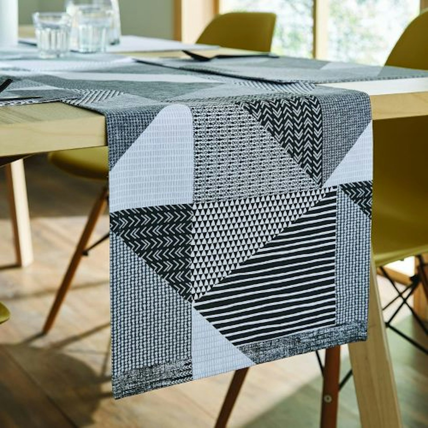 Catherine Lansfield Dining Larsson Geo Cotton Table Runner