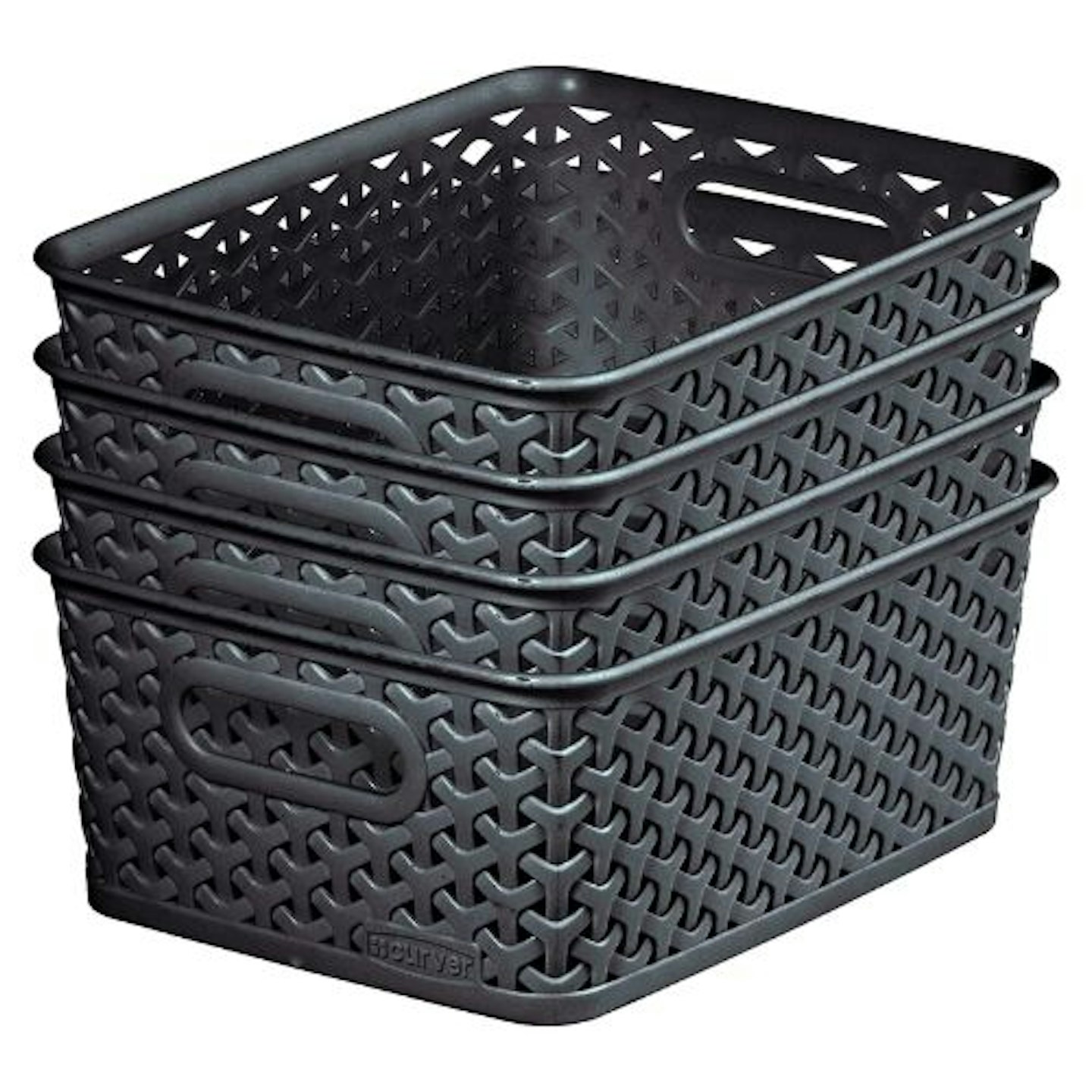 Curver My Style Rattan Effect Storage Baskets, Set of 4