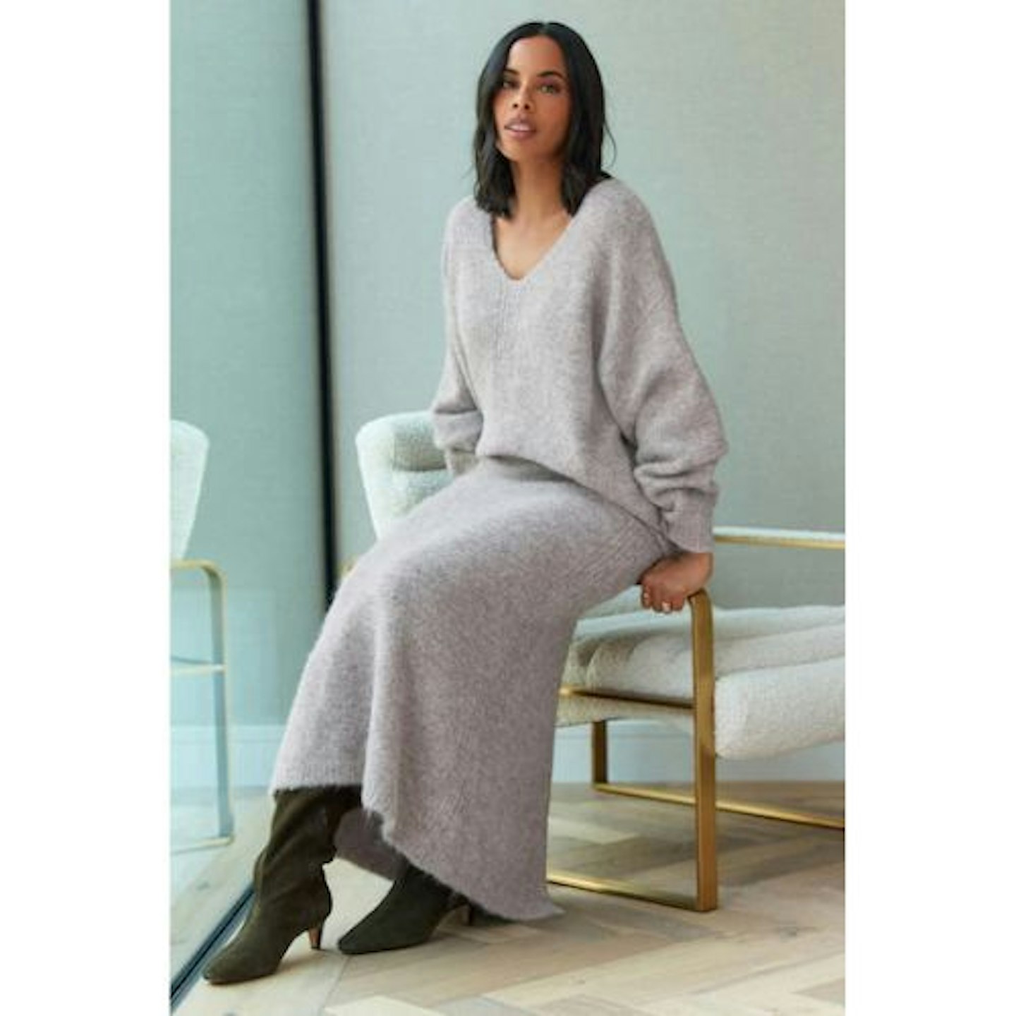 Relaxed Fit Soft Touch V-Neck Knitted Jumper