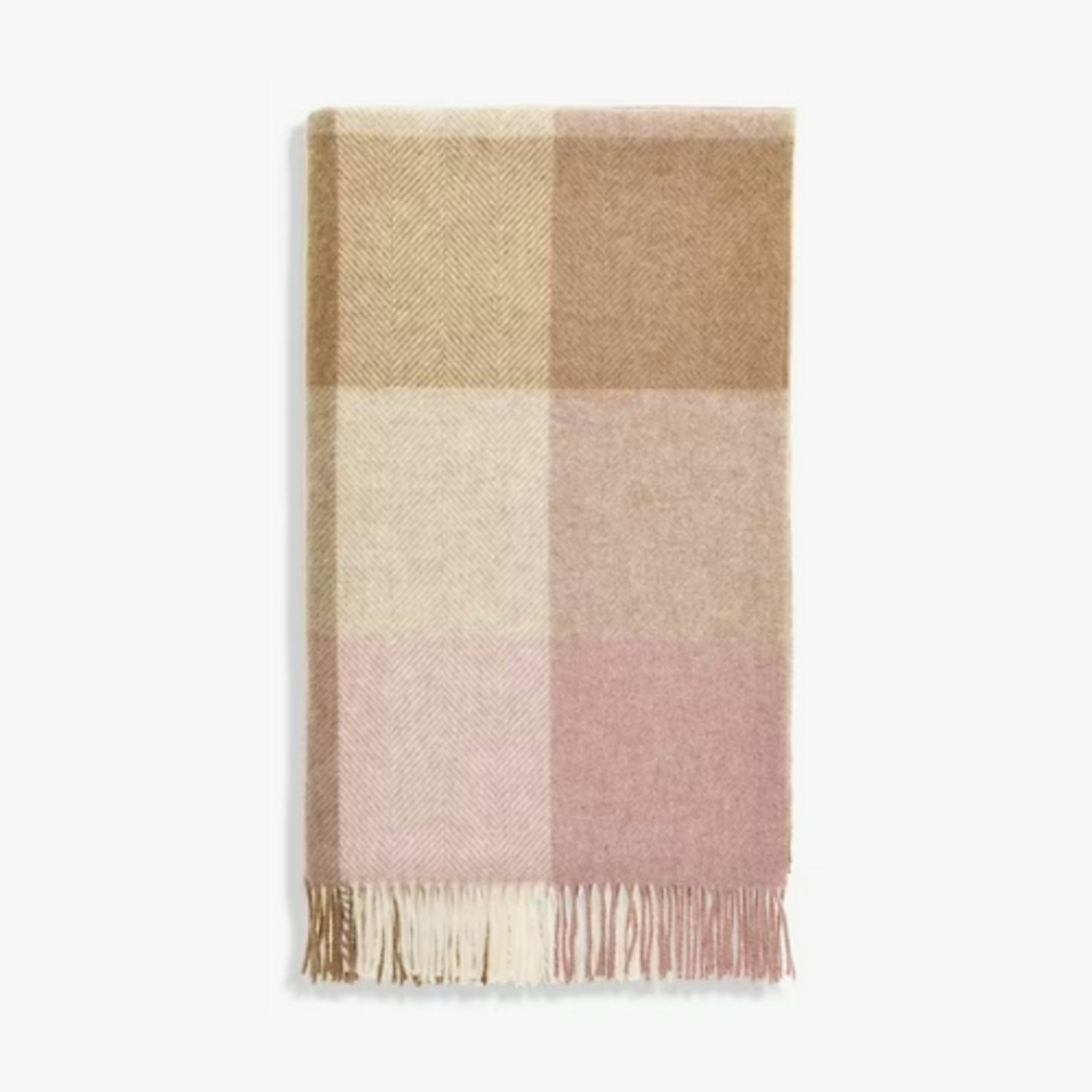 Bronte By Moon Block Check British Wool Throw