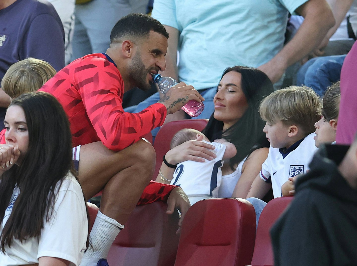 Kyle Walker with wife Annie Kilner and their children