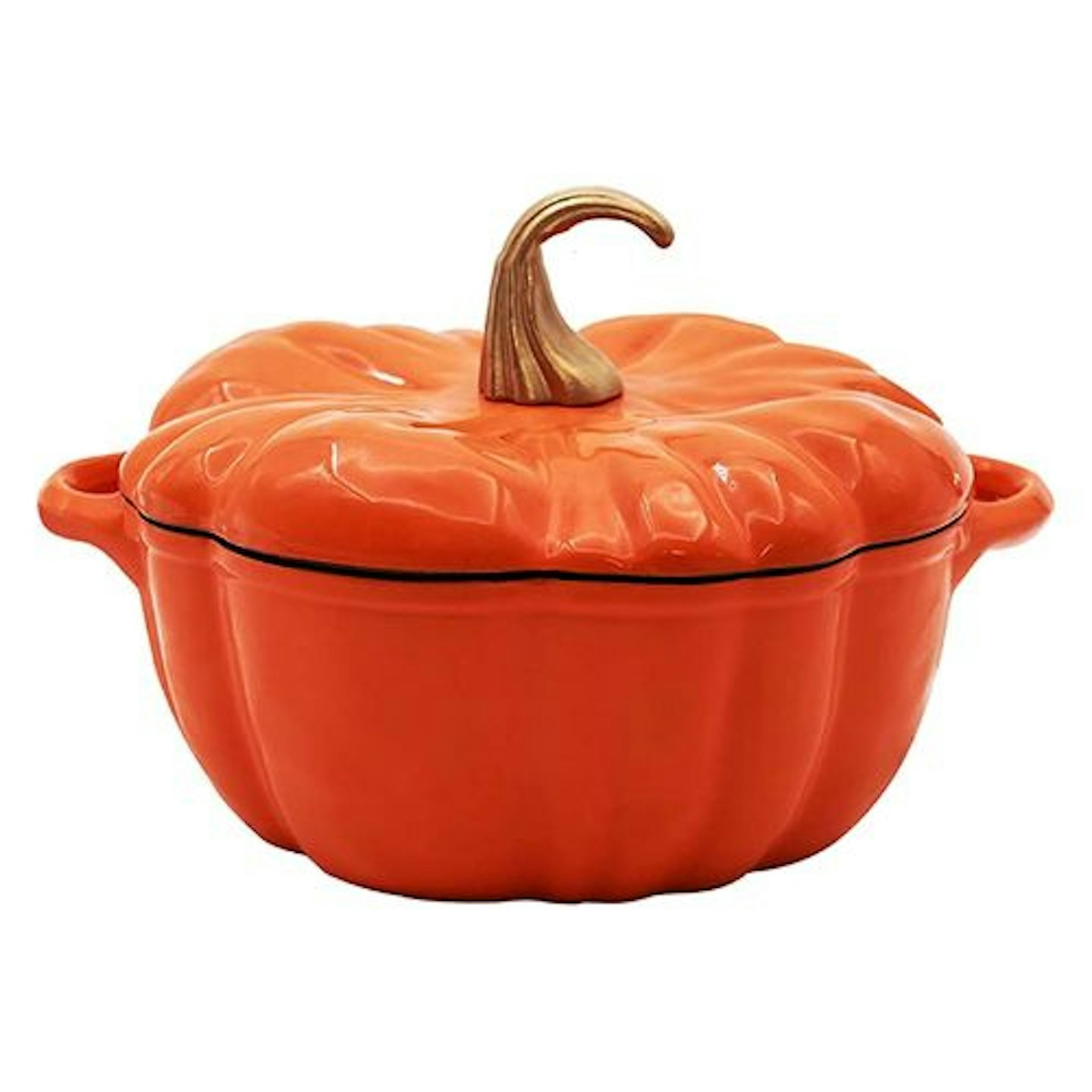 Pumpkin Cast Iron Casserole Pot With Lid