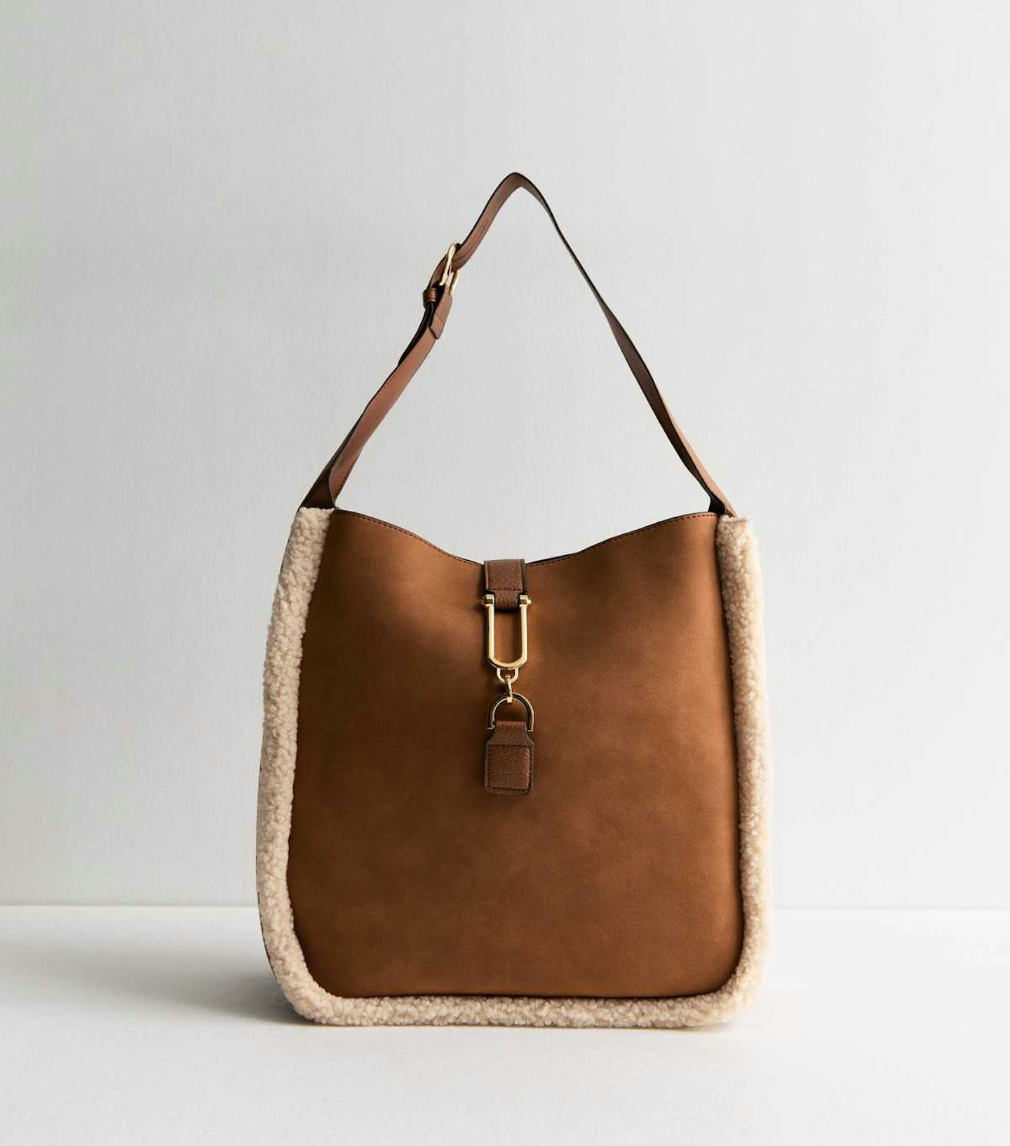 New Look, Tan Borg Hobo Trim Bag