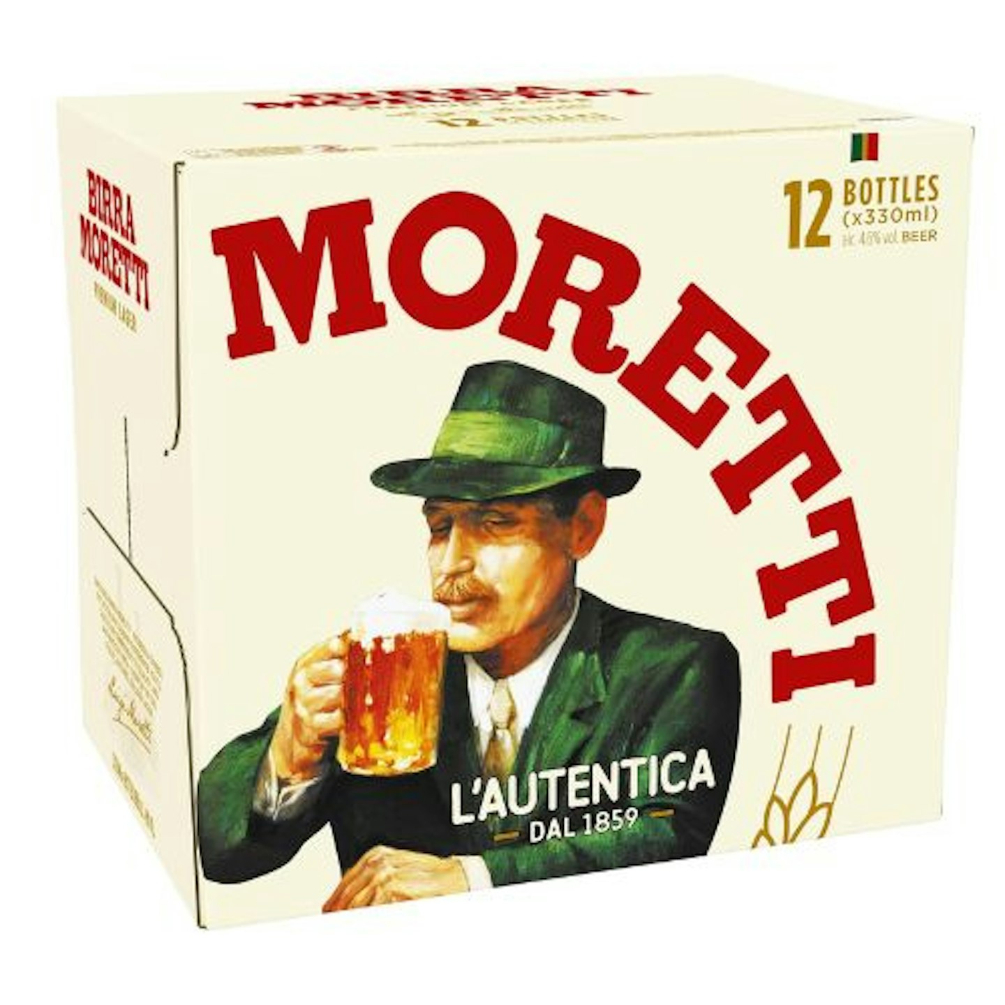 Birra Moretti Premium Italian Beer, 12 Cans