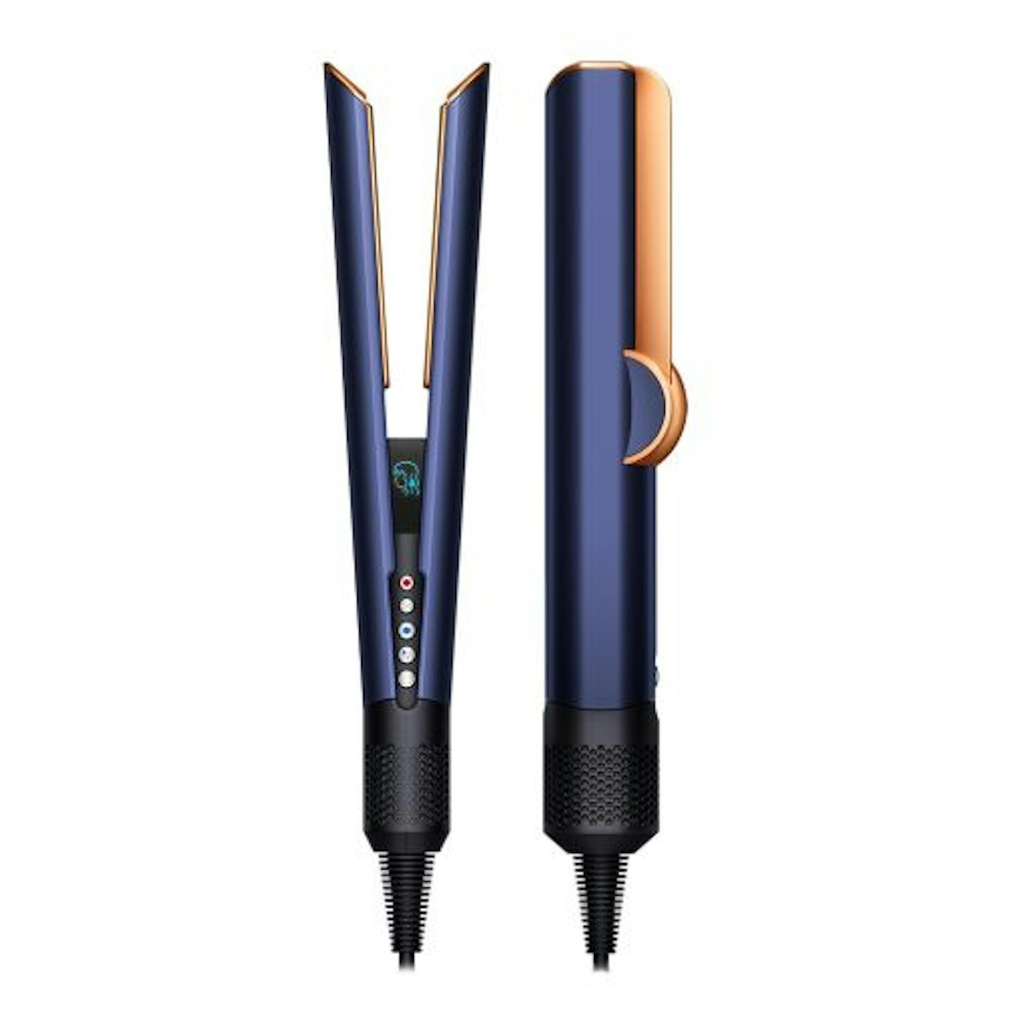 Dyson Airstrait straightener in blue and copper