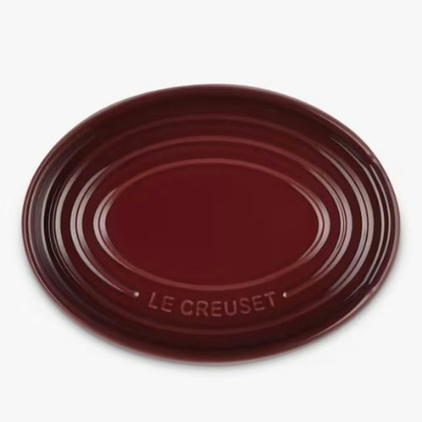 Oval Stoneware Spoon Rest in Garnet