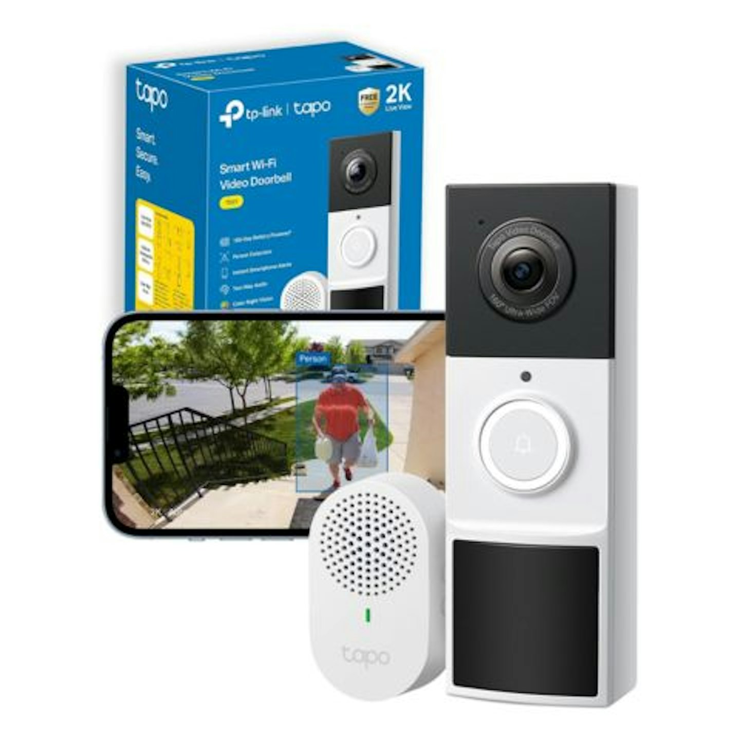 Tapo TD21 Battery Video Doorbell Wireless (2024 Release)