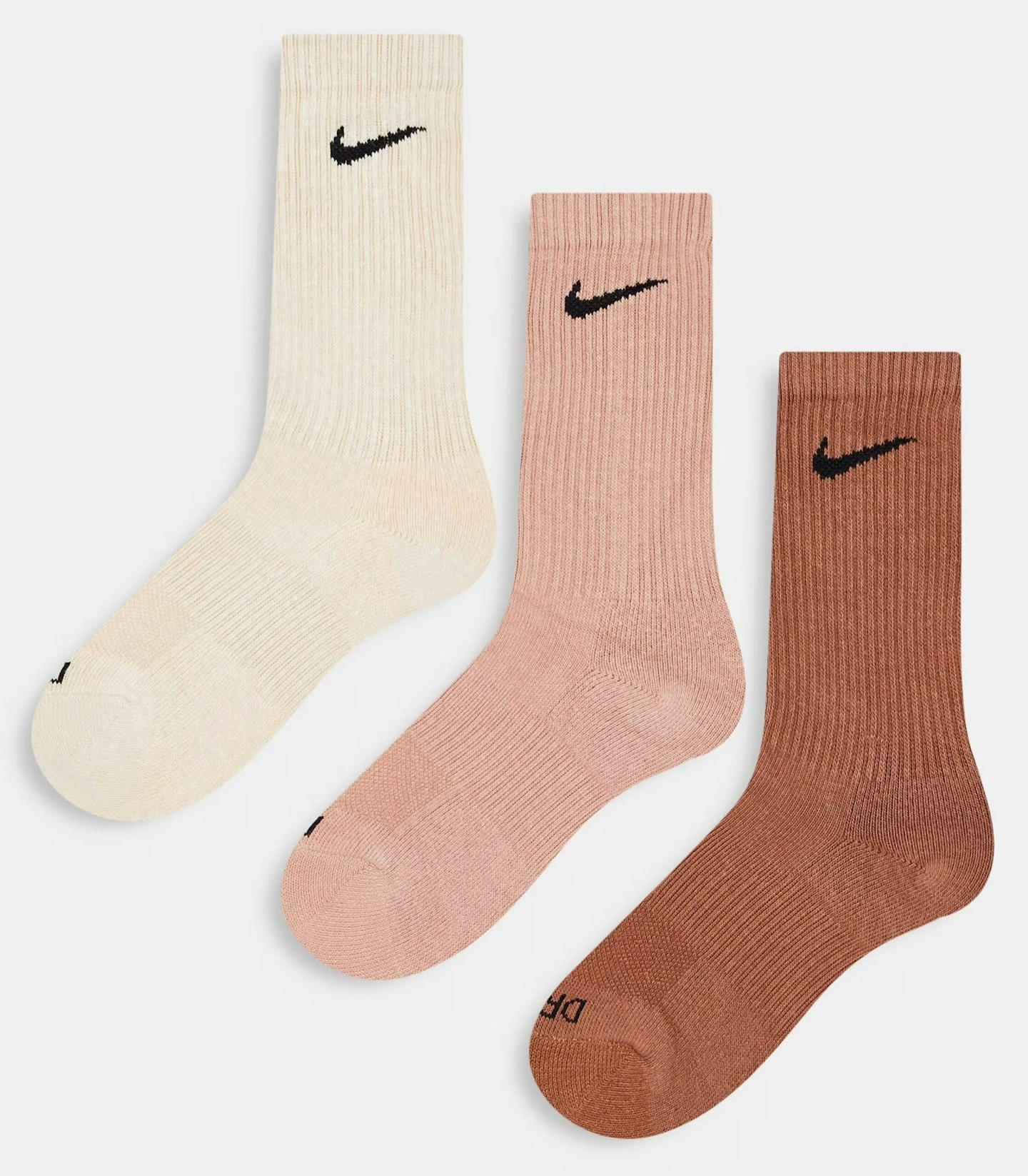 Nike Training Everyday Plus Cushioned 3 Pack Socks In Natural