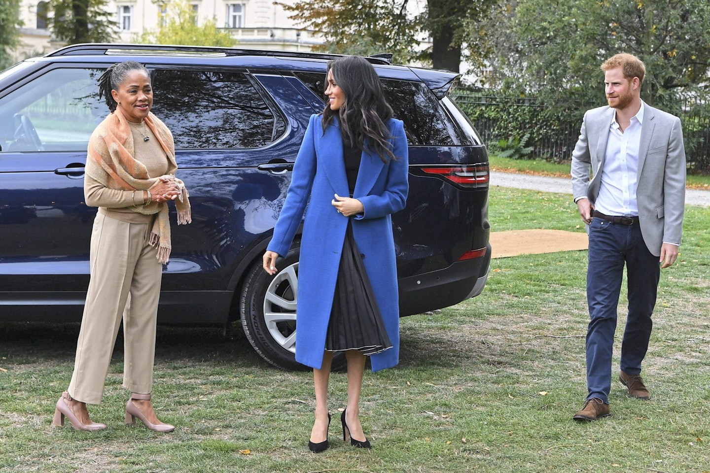 Prince Harry and Meghan Markle with her mother Doria Ragland