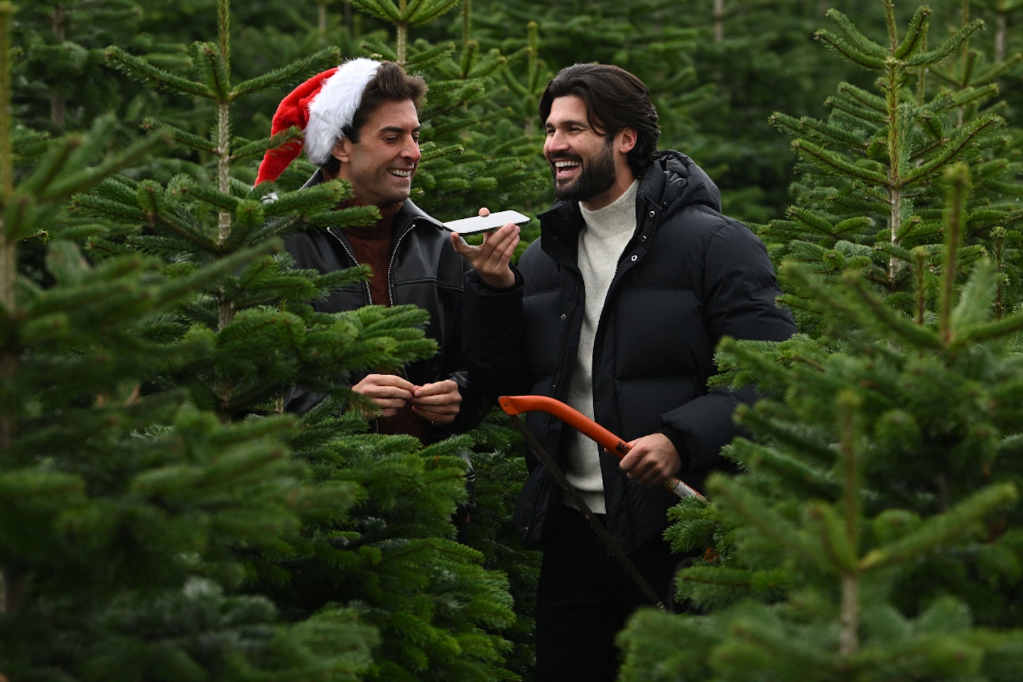 James Argent and Dan Edgar filming the TOWIE Christmas special