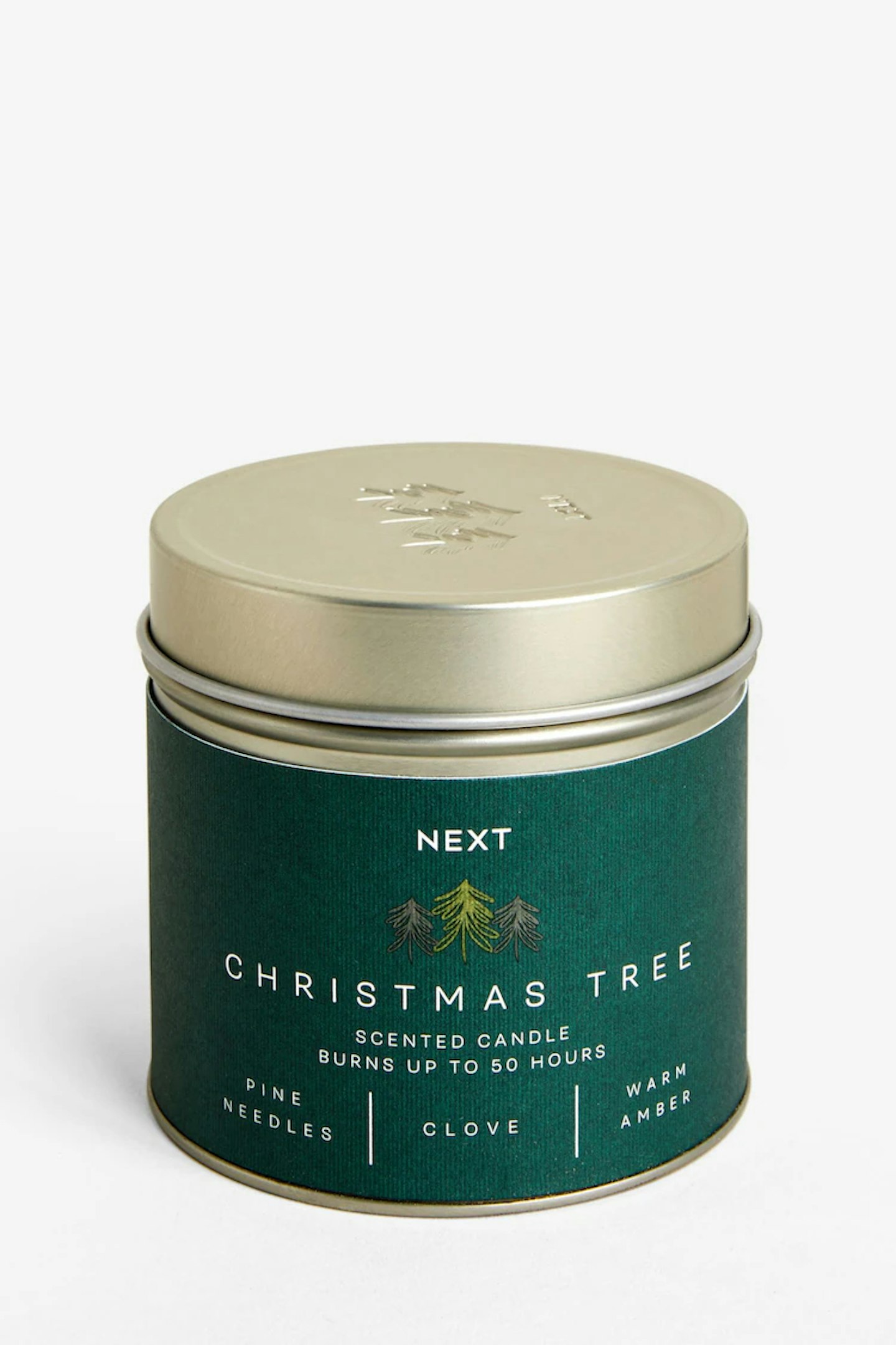 Green Christmas Tree Pine and Eucalyptus Single Wick Scented Candle