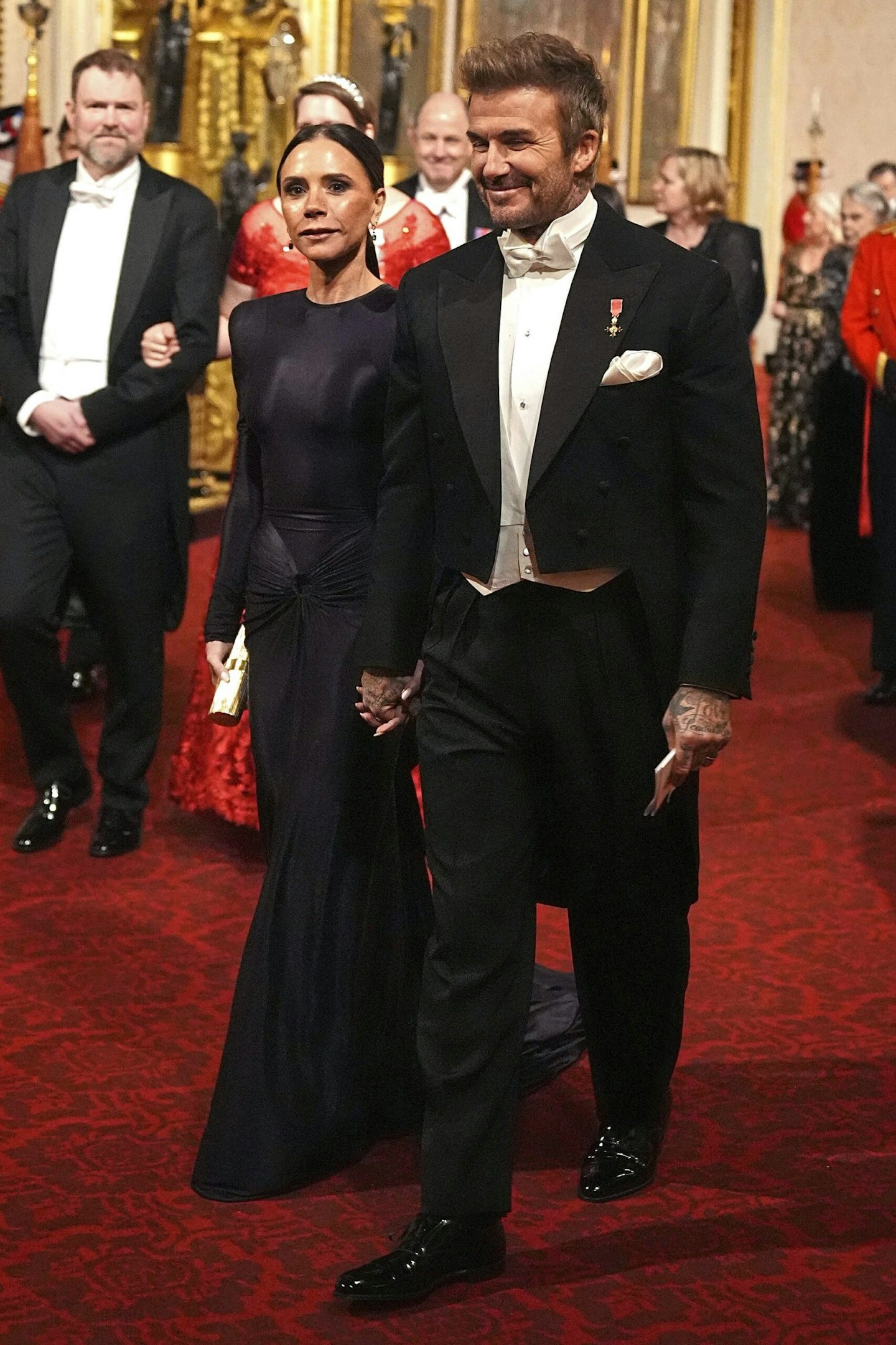 David and Victoria Beckham attend a lavish dinner at Buckingham Palace