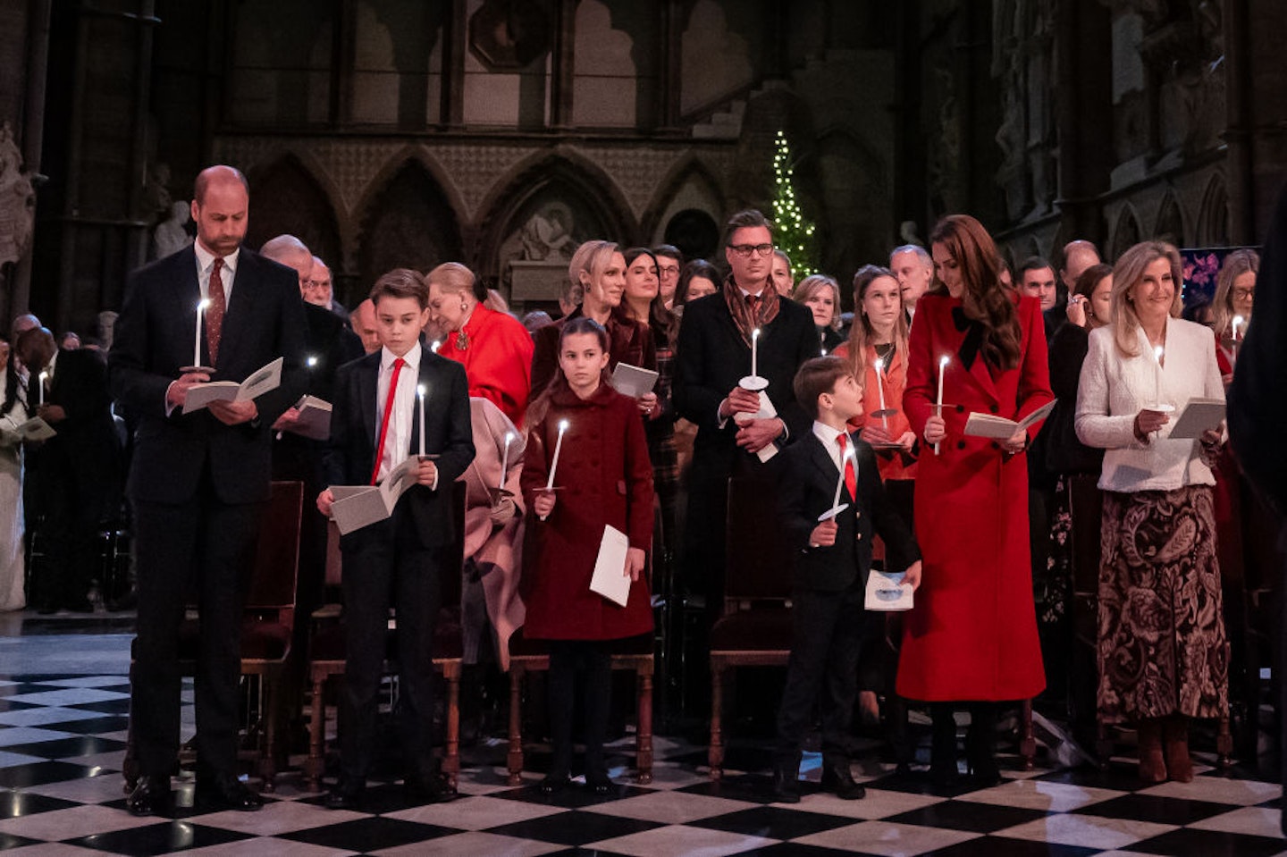 Prince William, pictured with wife Kate and their children at the annual Together at Christmas service last week