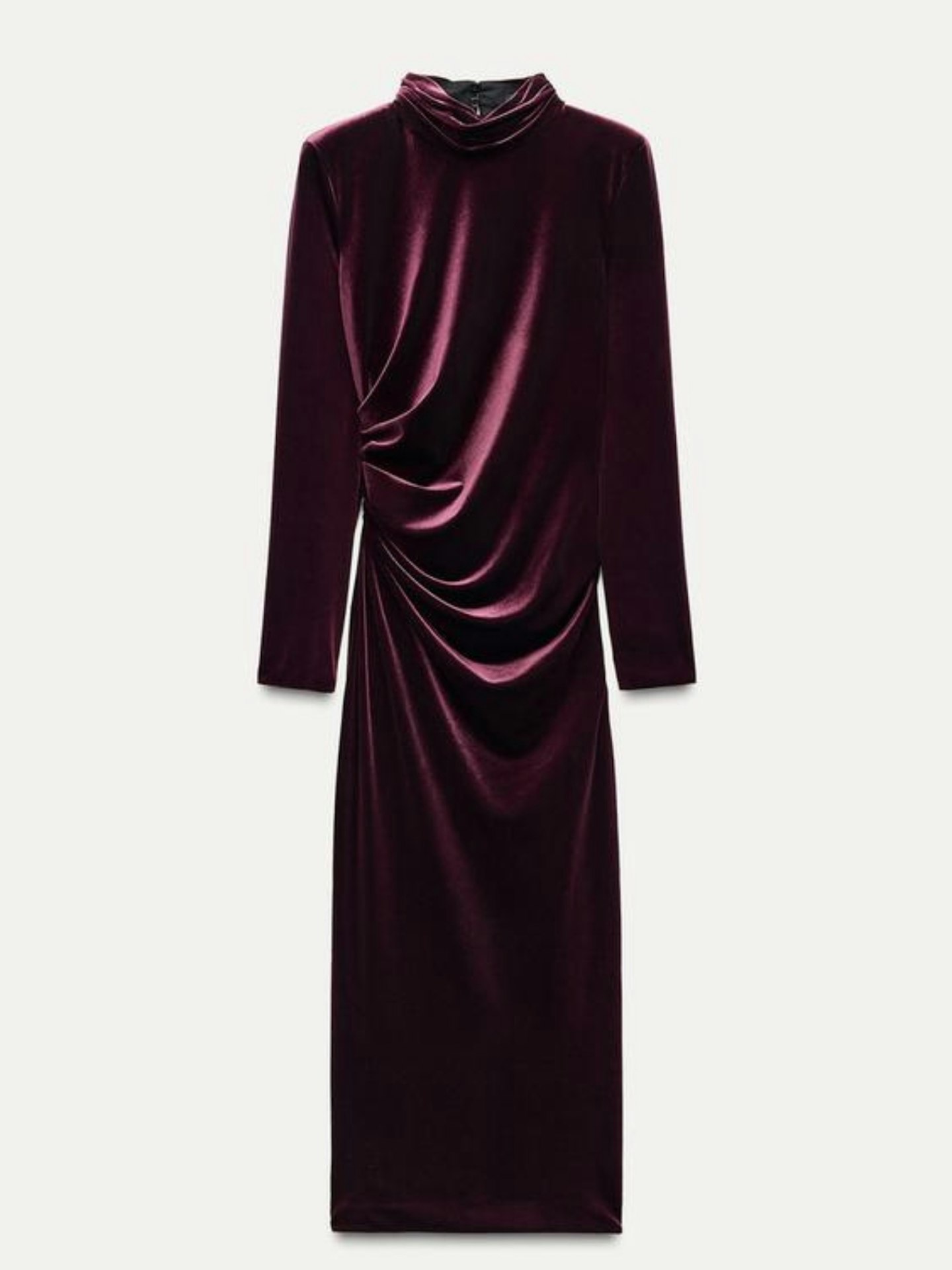 Zara ZW Collection Draped Velvet Dress