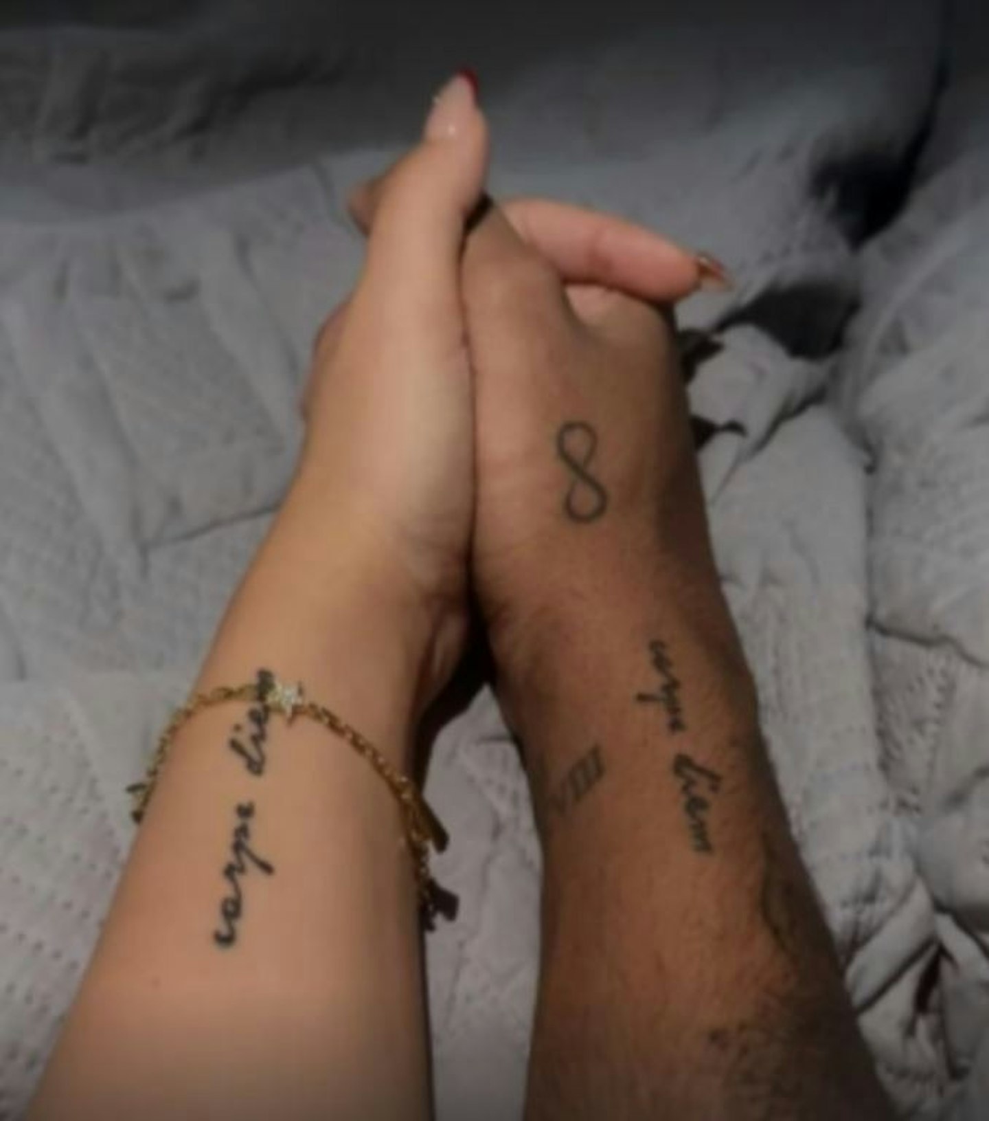 Matilda Draper and Roman Hackett's matching 'Carpe Diem' tattoos