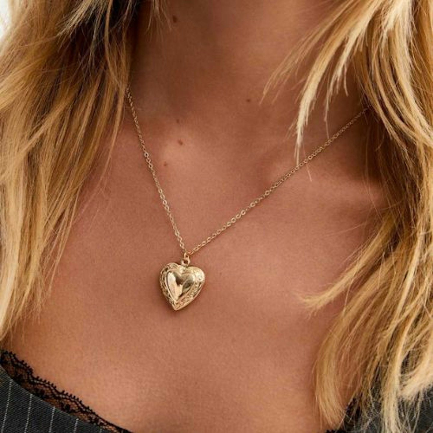 New Look Gold Tone Heart Locket Necklace