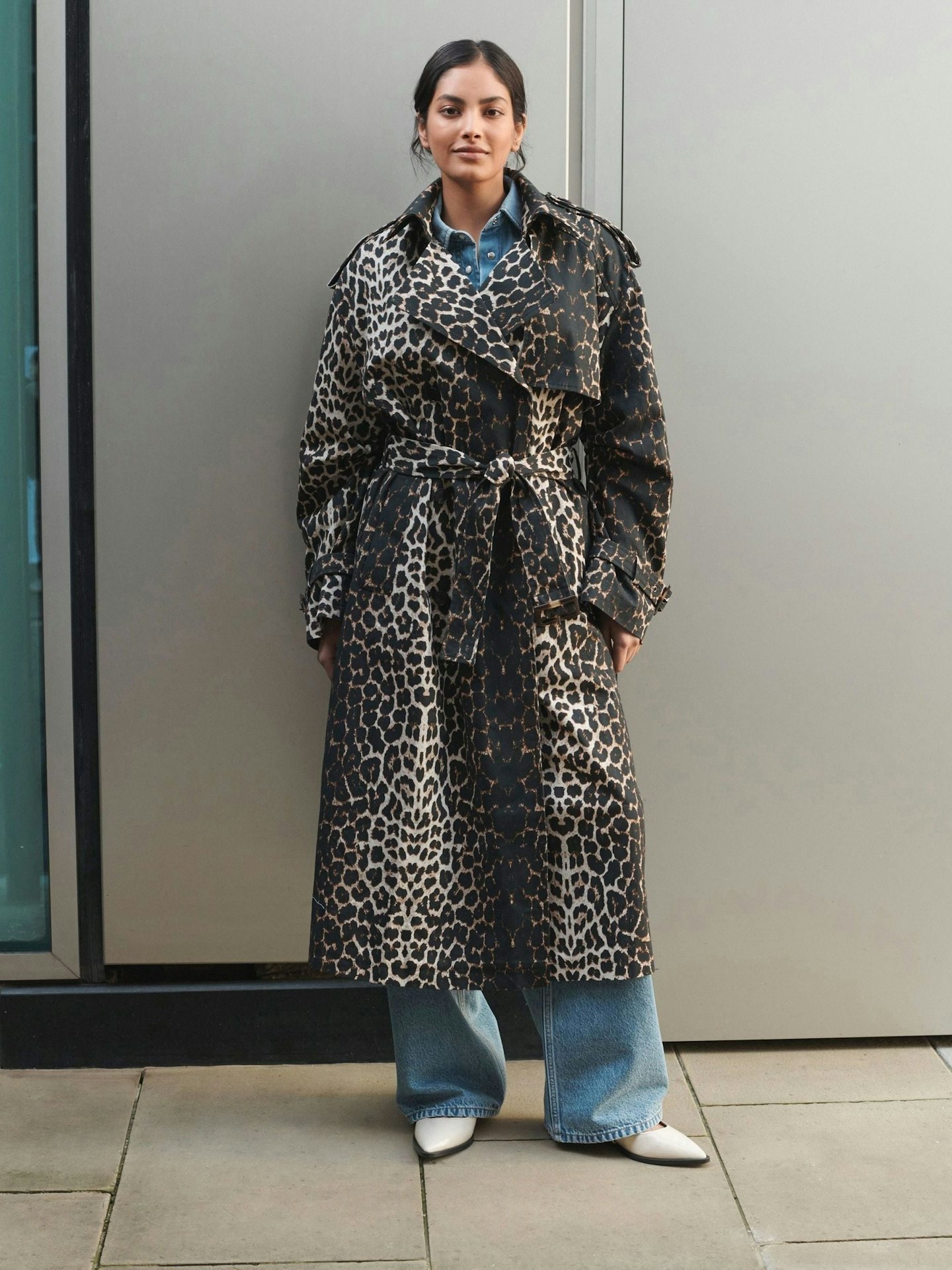 Next Animal Print Trench Coat