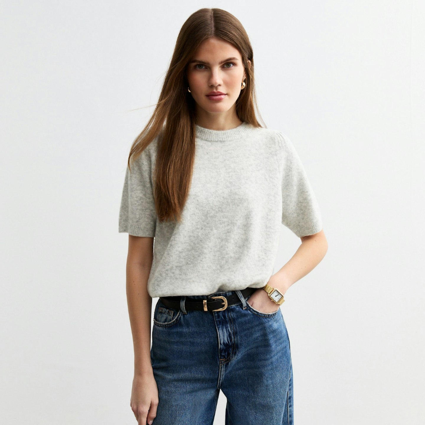 light grey knitted t-shirt