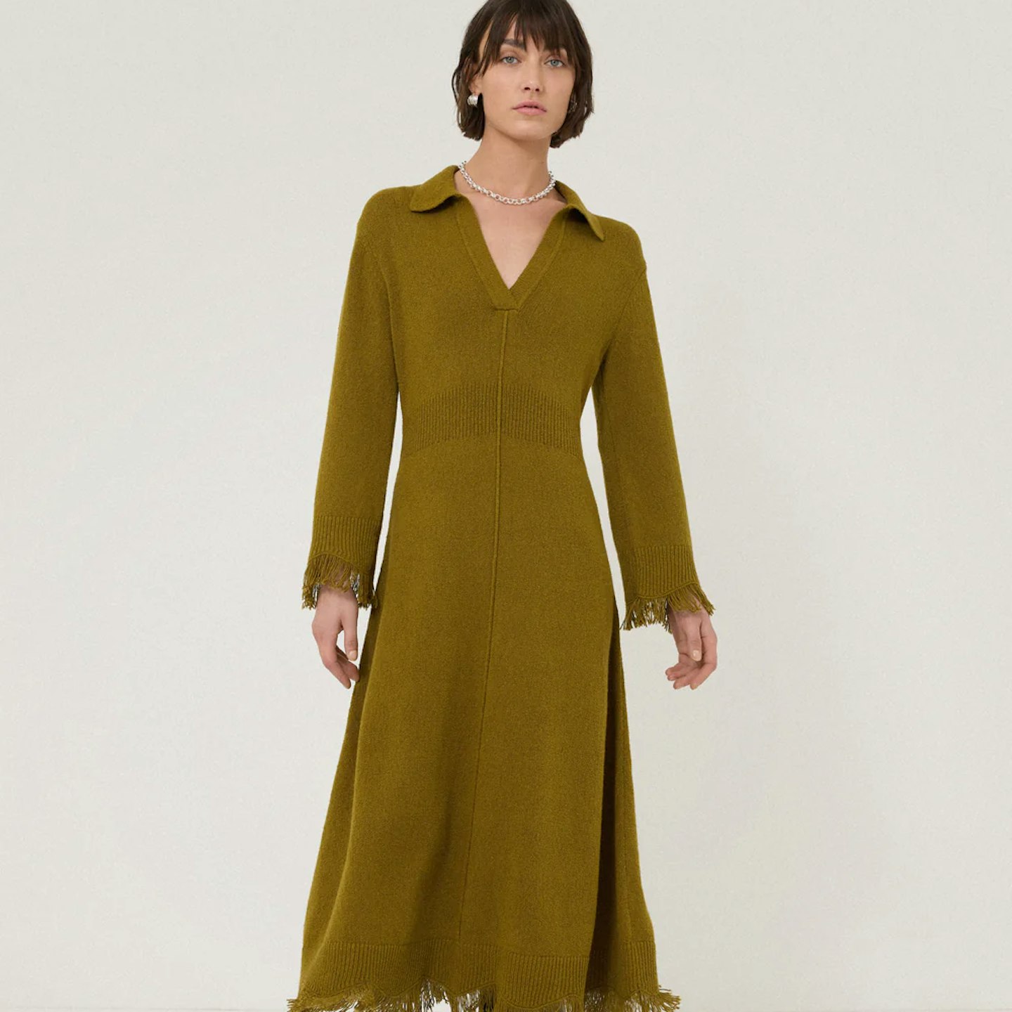 Jigsaw khaki maxi jumper dress