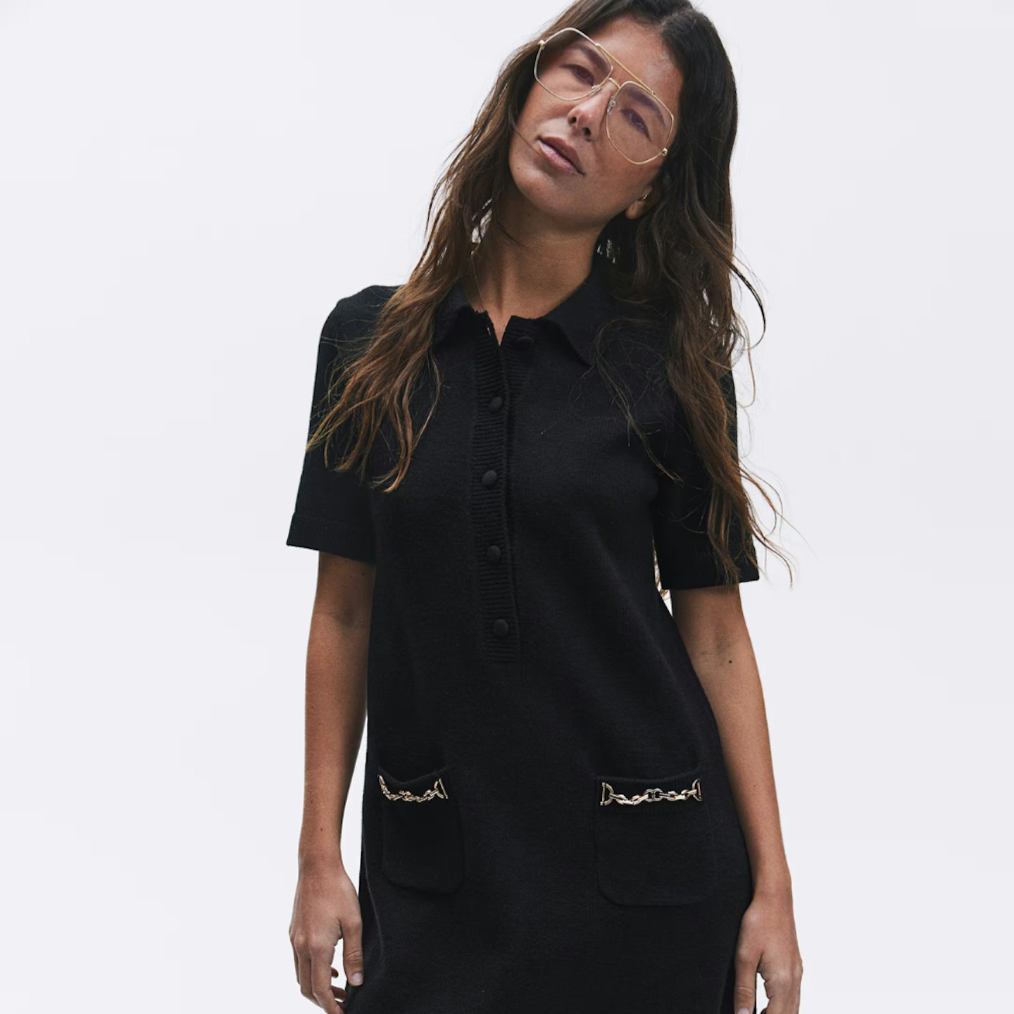 H&m short sleeve black jumper dress