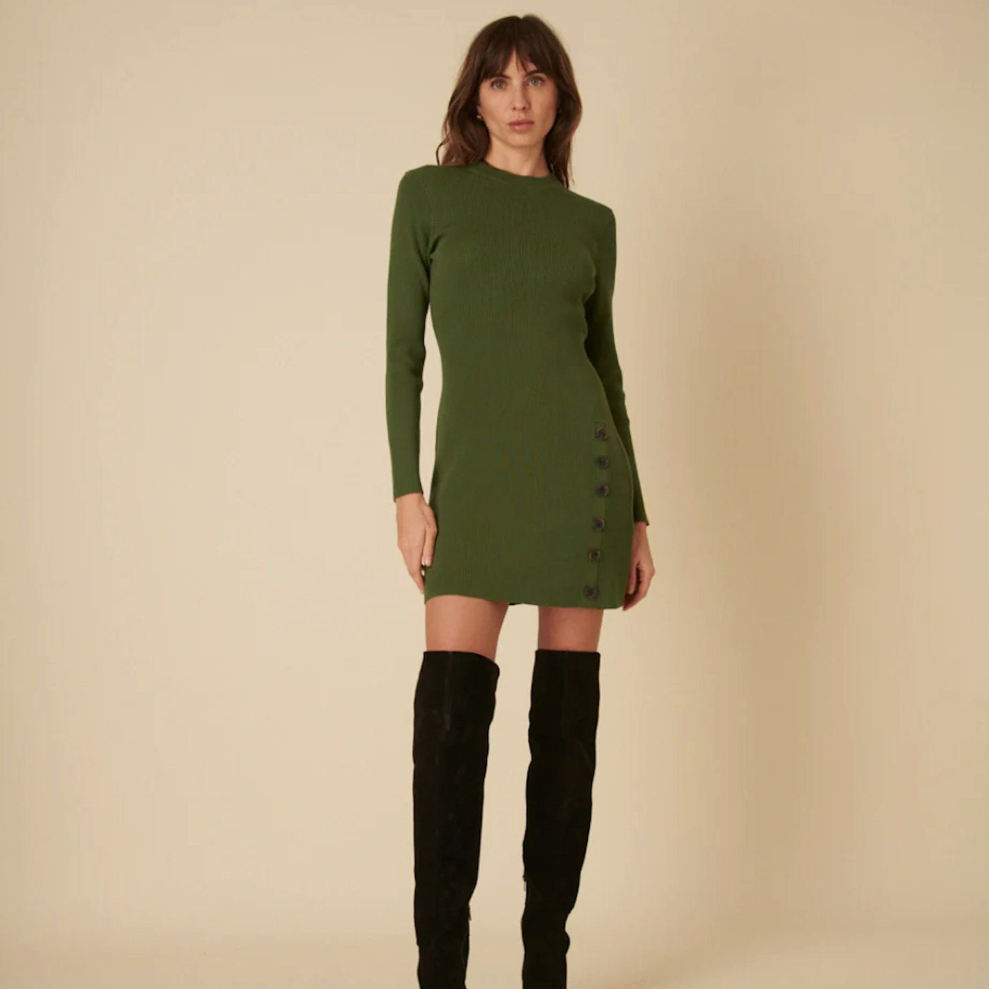 khaki jumper dress