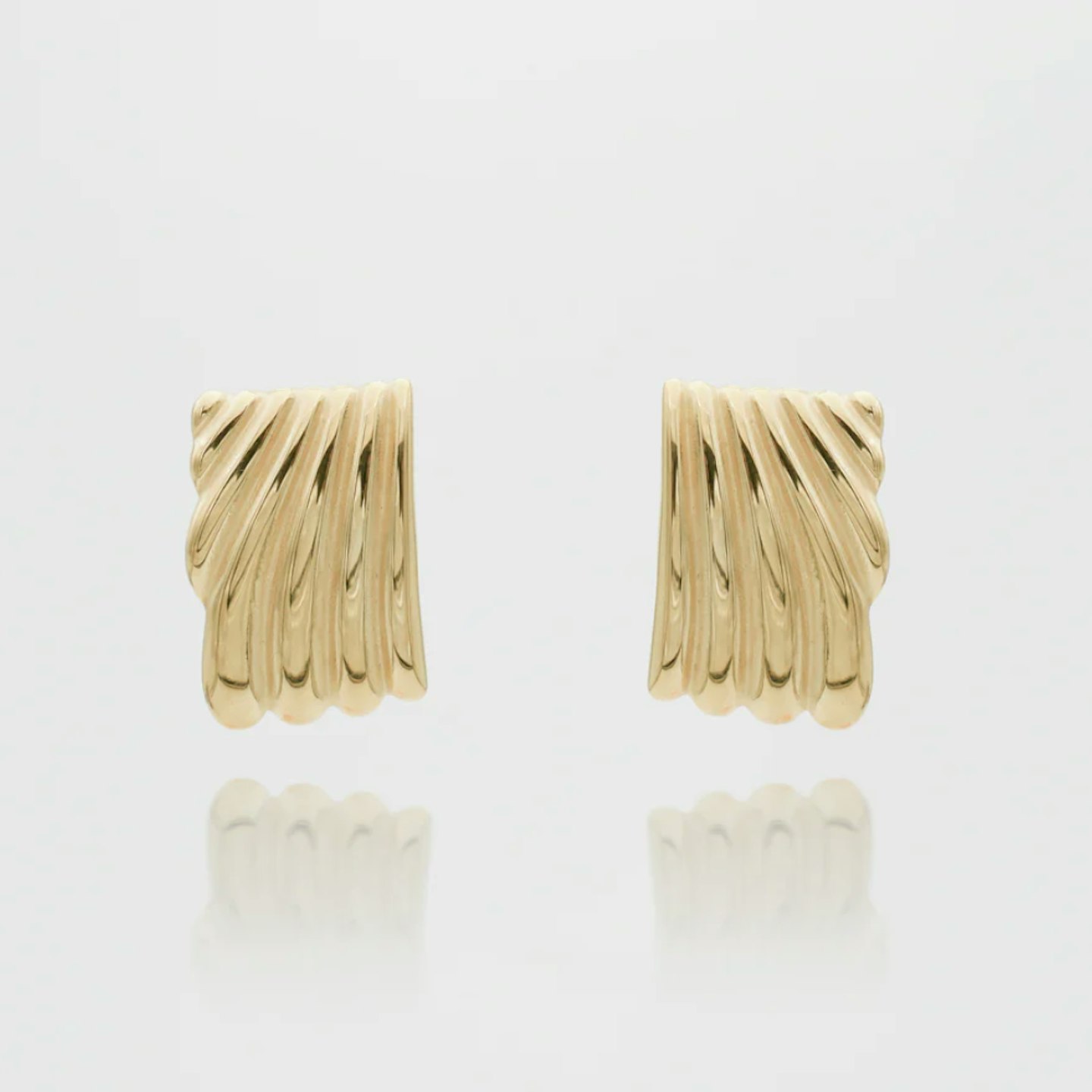 ribbed gold earrings from PRYA