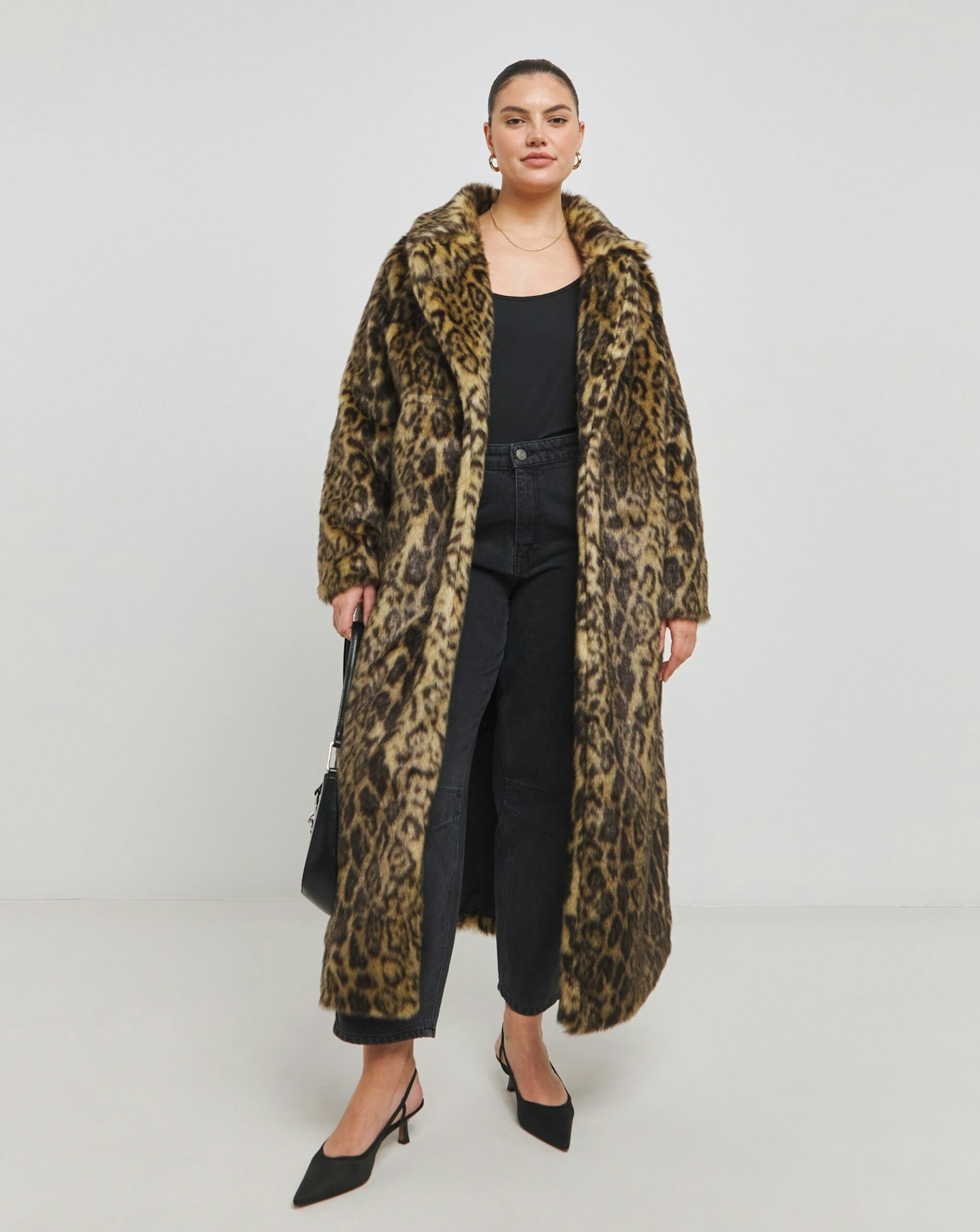 Simply Be Leopard Faux Fur Midaxi Coat