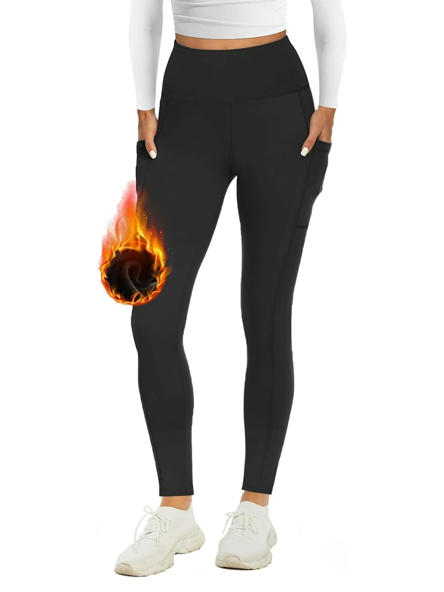 AMIYOYO Thermal Leggings Women With Pockets