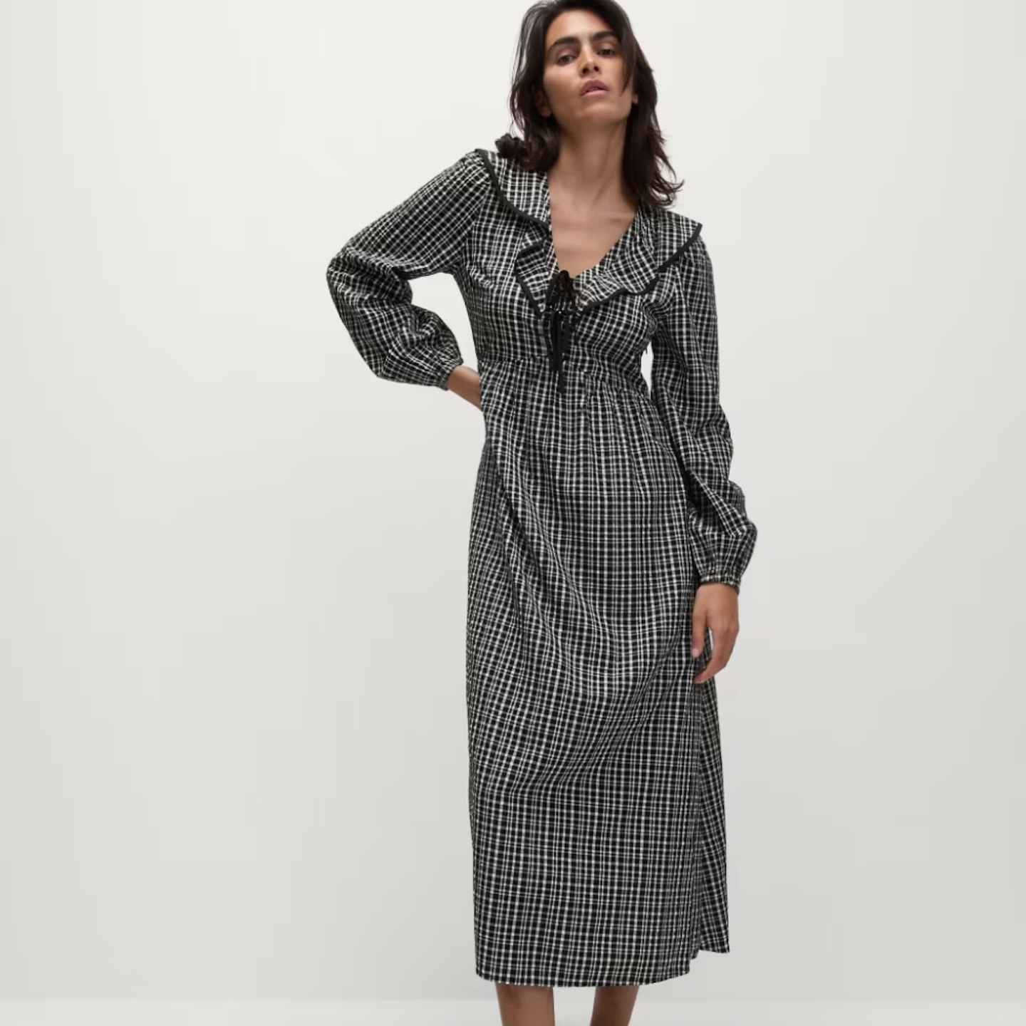 Marks & Spencer ruffle checked dress