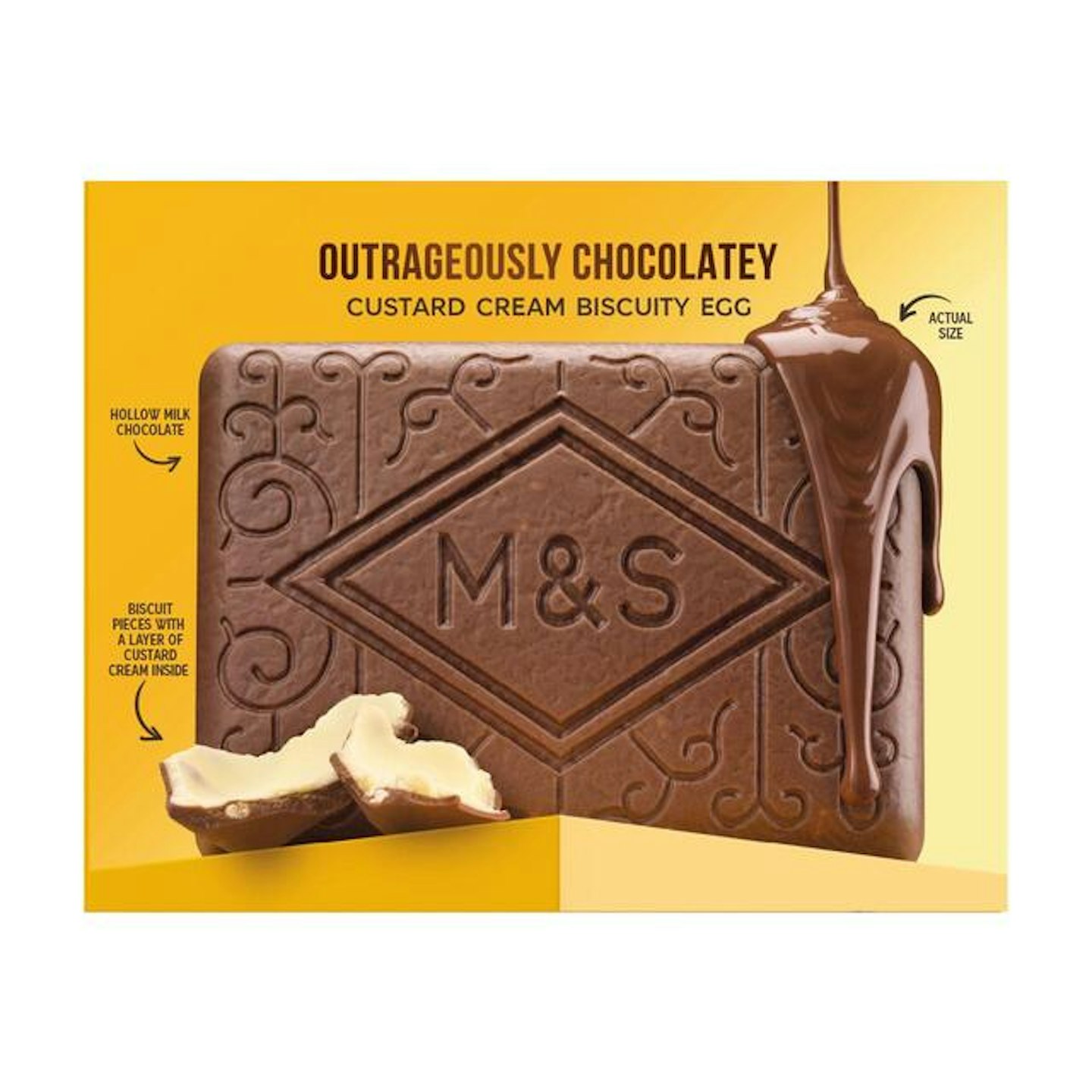 Outrageously Chocolatey Custard Cream Biscuity Egg
