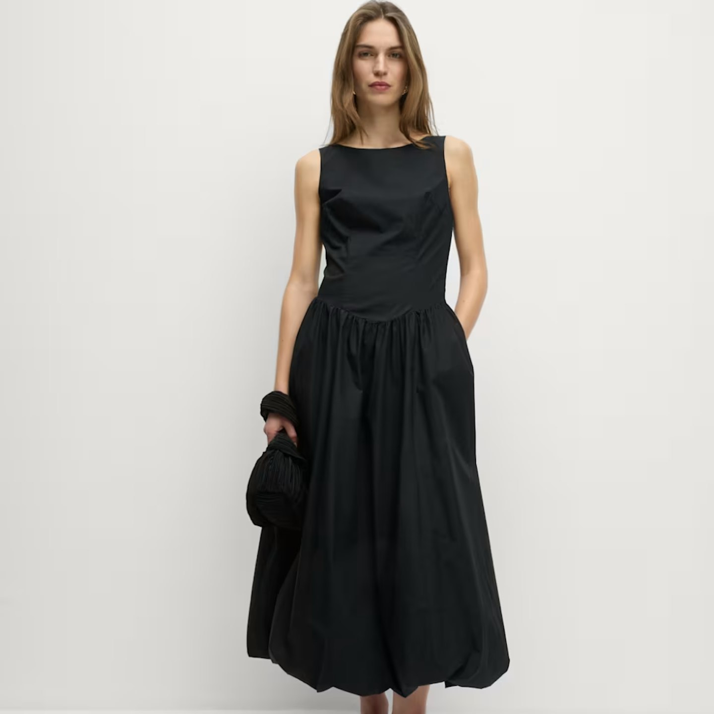 M&S black bubble hem dress