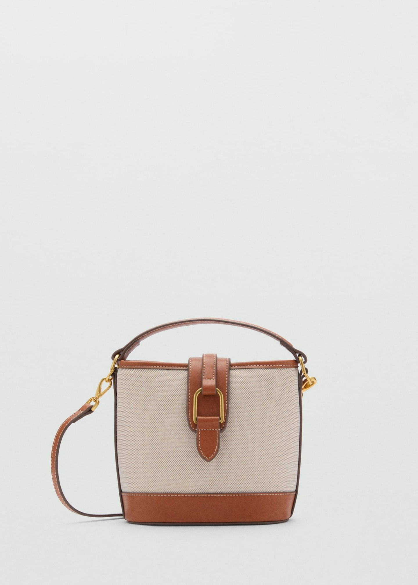 Mango Contrasting Canvas Bucket Bag
