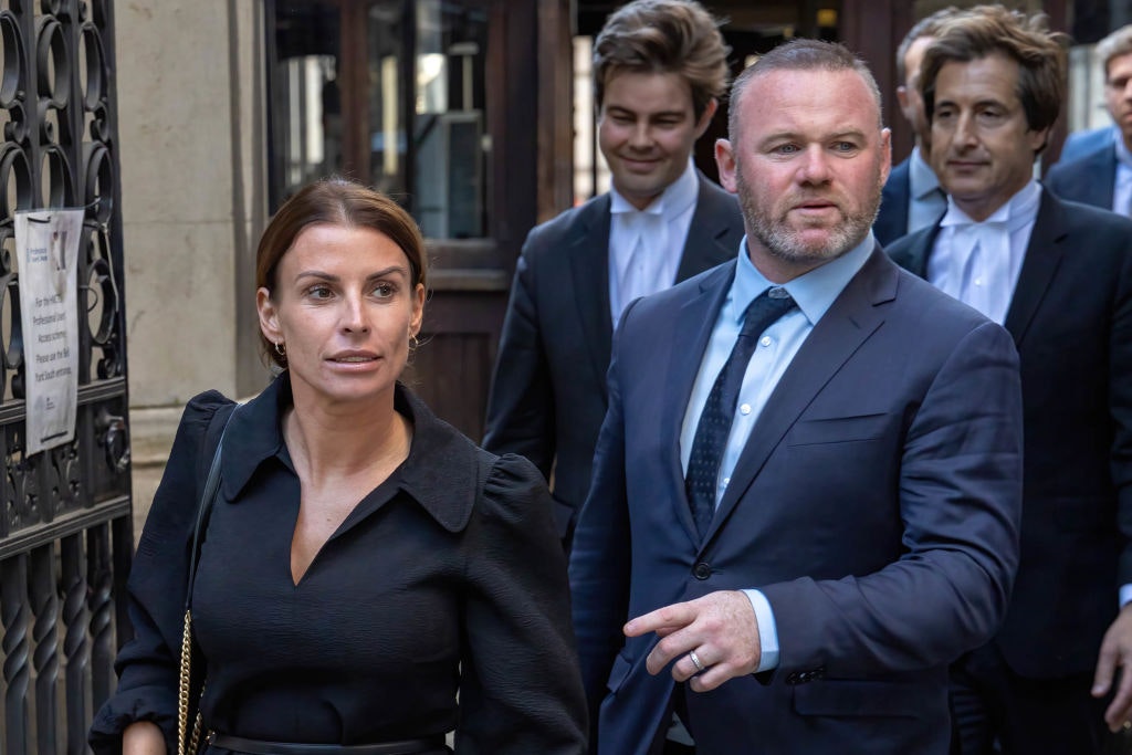 Coleen and Wayne Rooney at court