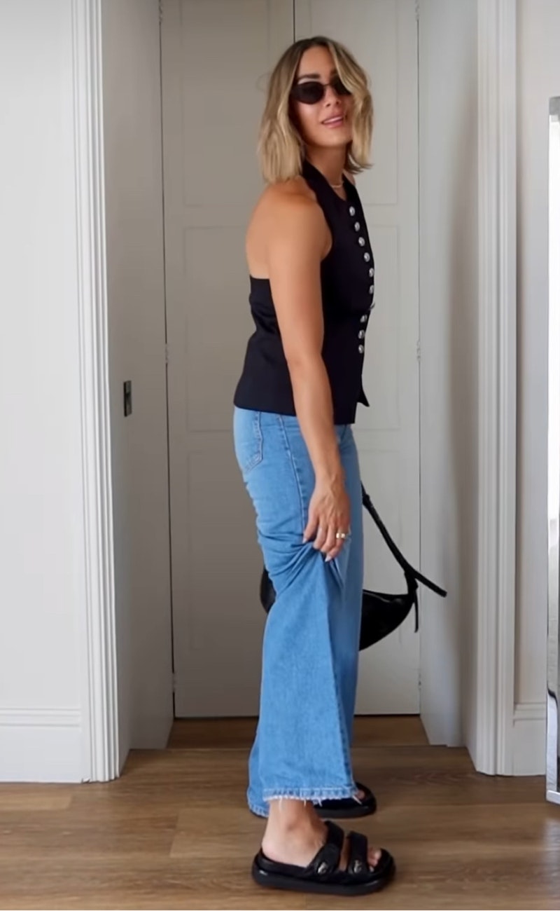 frankie bridge wears chanel sandal dupes