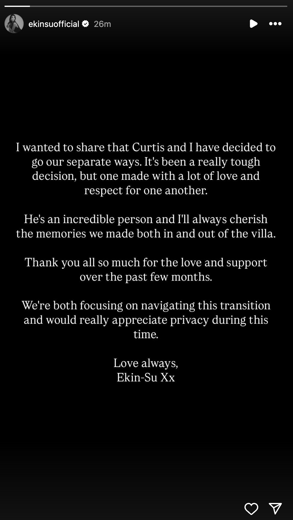 ekin su confirms curtis split