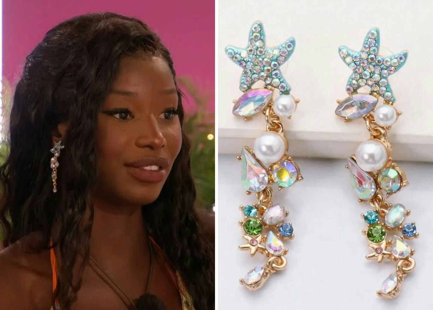 Alima's drop starfish earrings