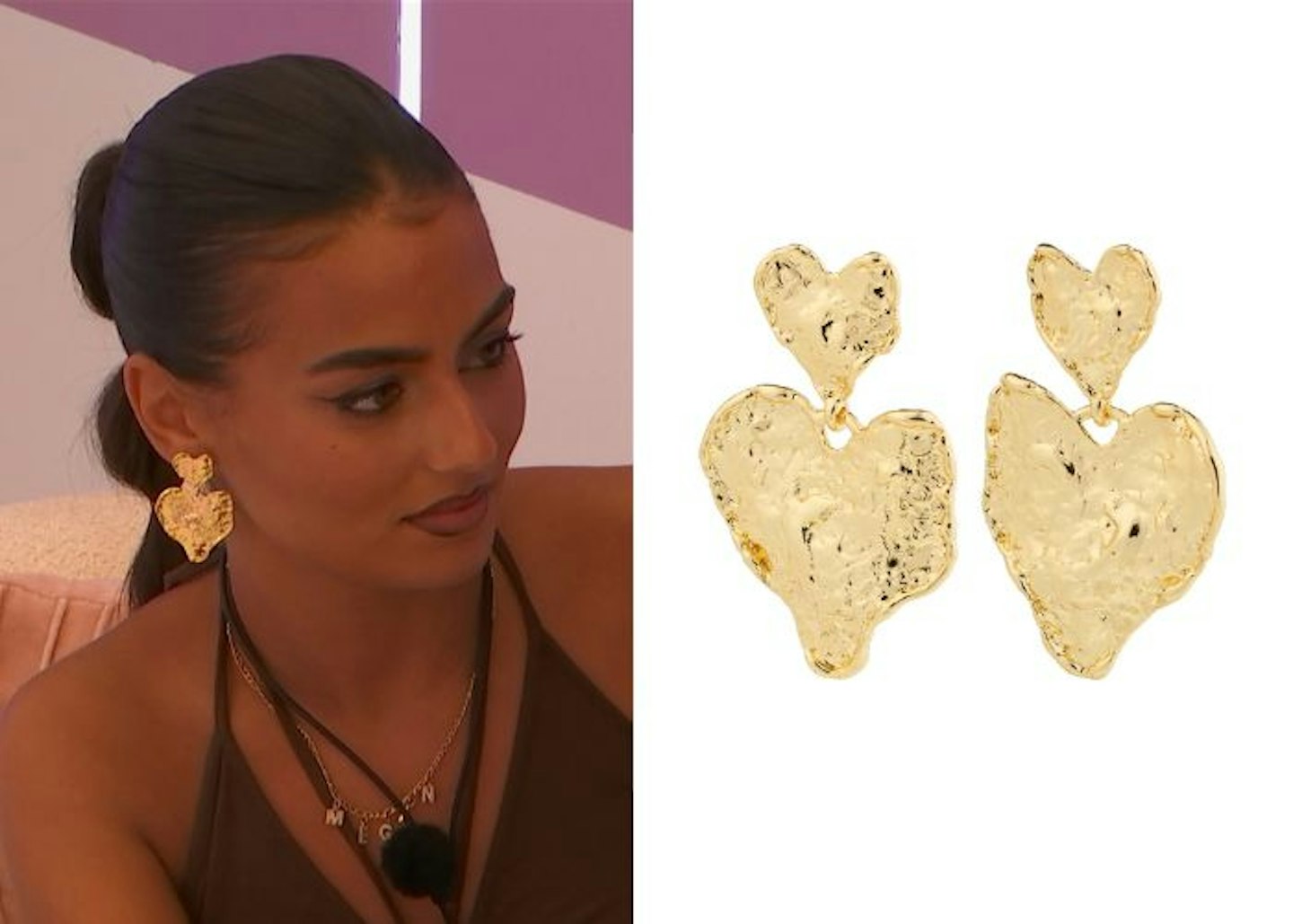 Megan, Islander, is wearing earrings