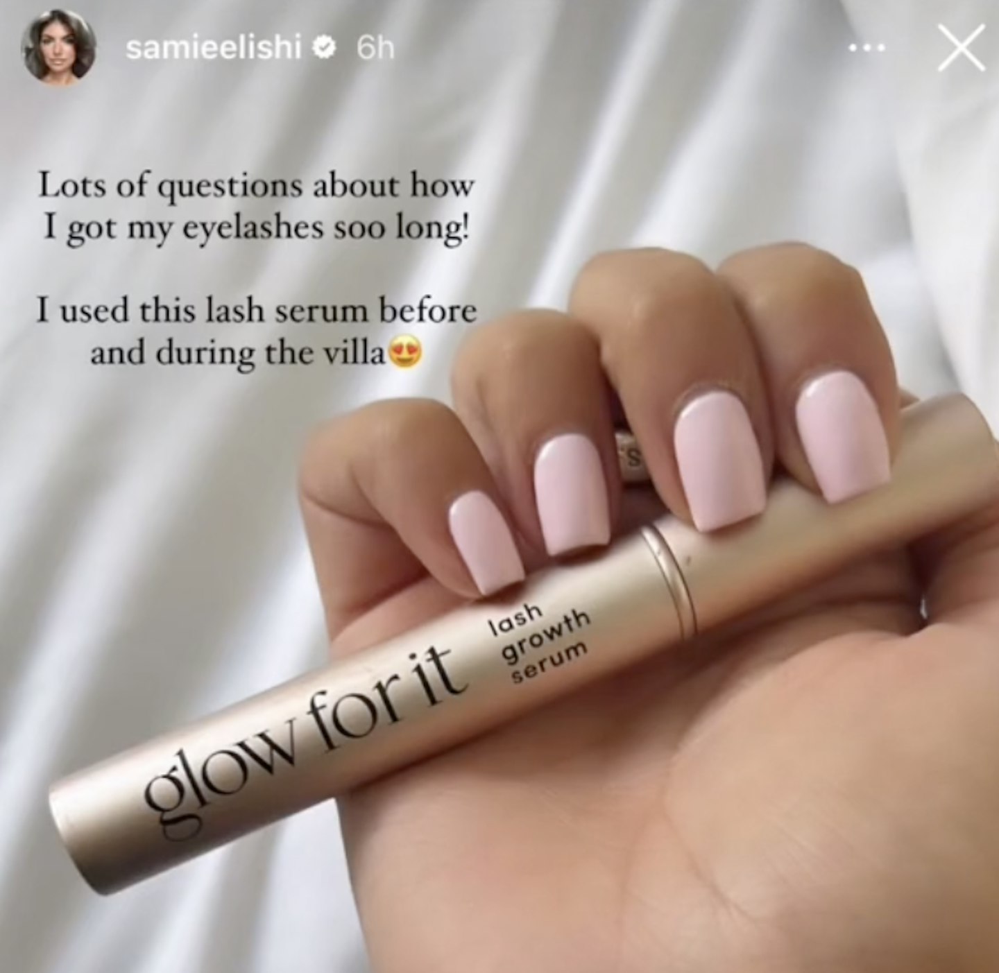Samie Elishi loves Glow For It Lash Growth Serum