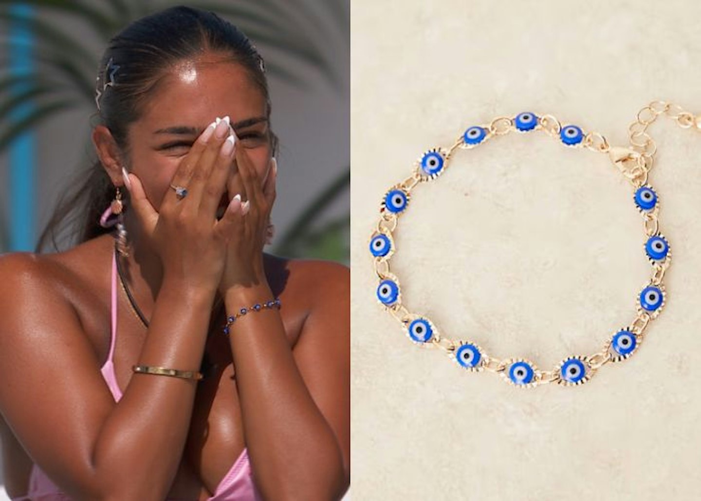 Shakira, Islander, is wearing a charm bracelet.