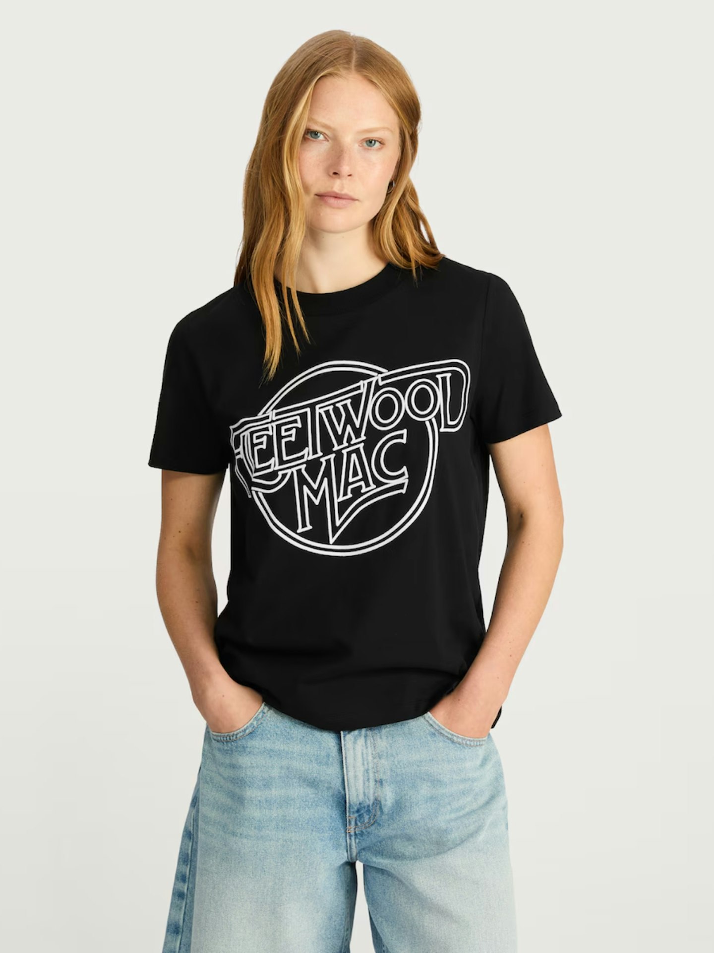 Fleetwood Mac Pure Cotton Slogan T-Shirt In Black