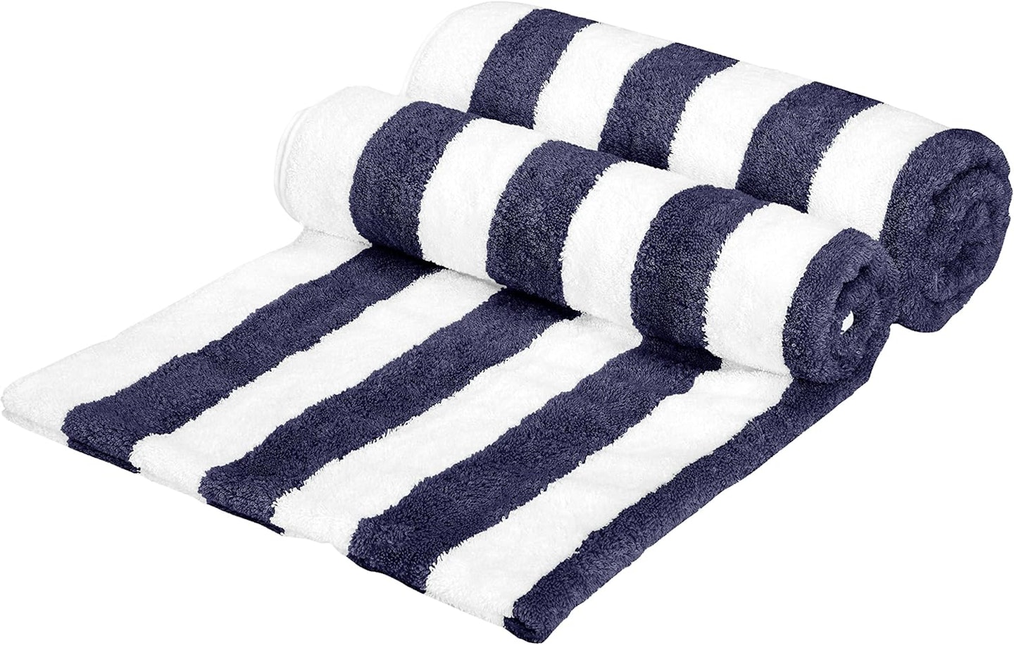Amazon Basics 100% Cotton Terry Cabana Stripe Pool & Beach Towels
