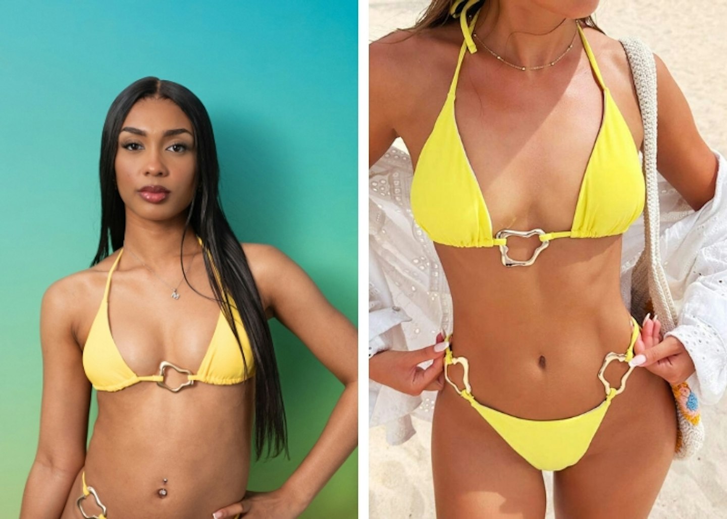 Malisha's yellow ring detail bikini
