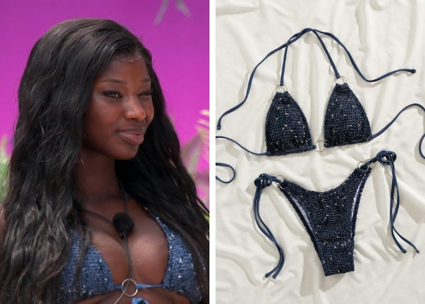 Alima's metallic navy bikini